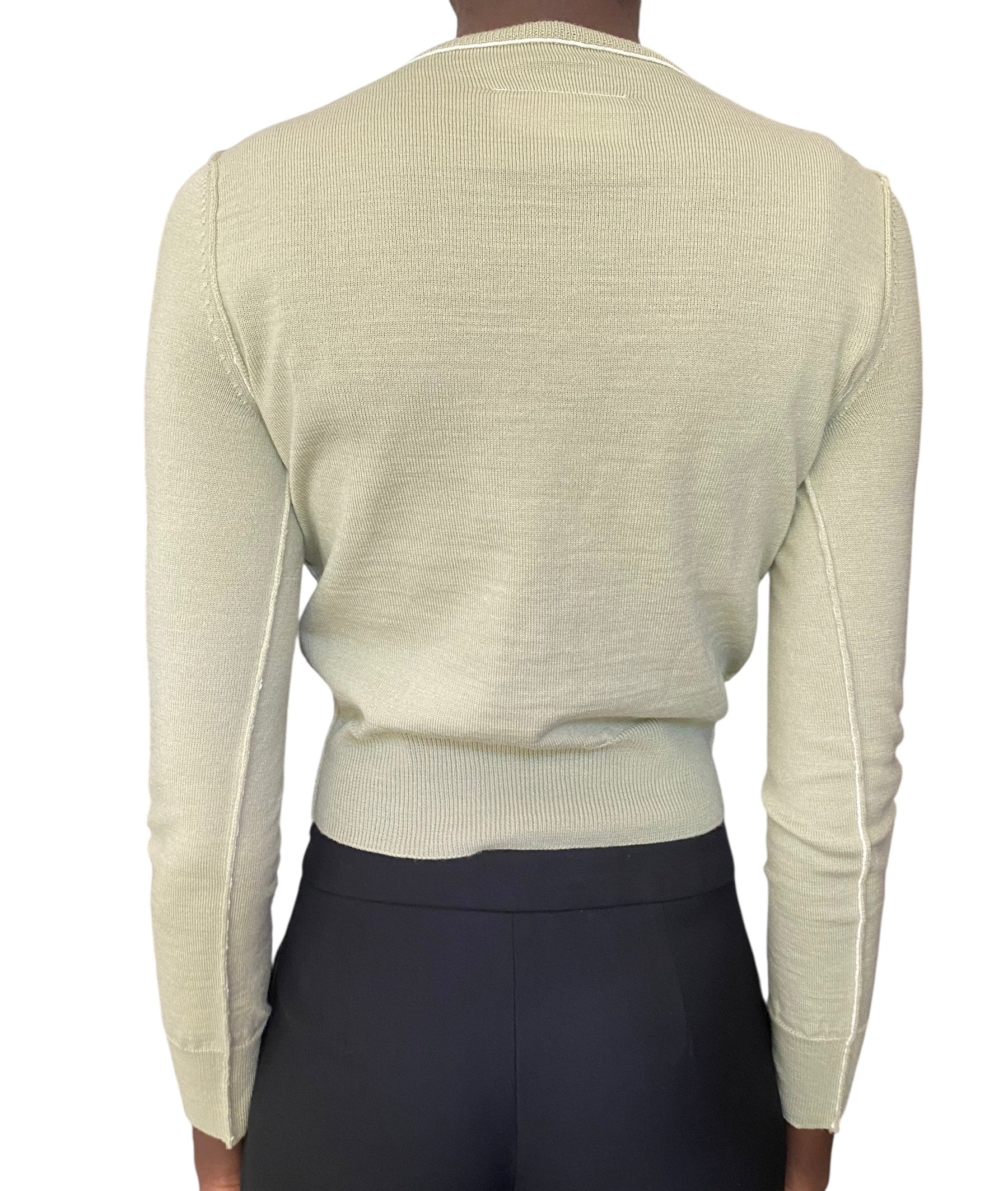 Maison Margiela MM6 Sage Green Reverse Wool igan - M