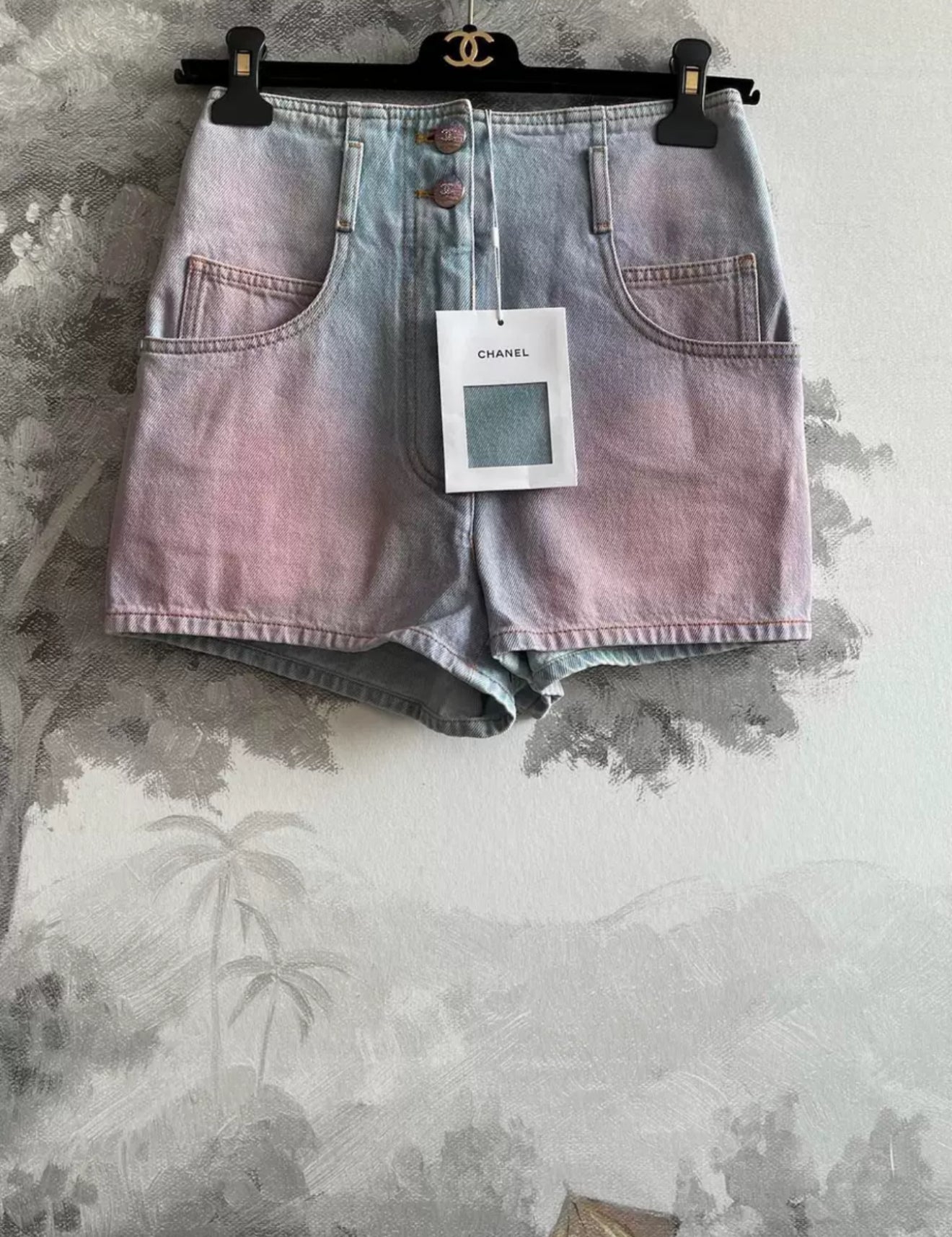 Chanel 24C Pink Denim shorts