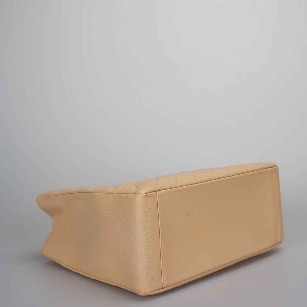 Chanel Beige Grand Shopping Tote Beige GST Bag in Caviar Leather with Gold Hardware