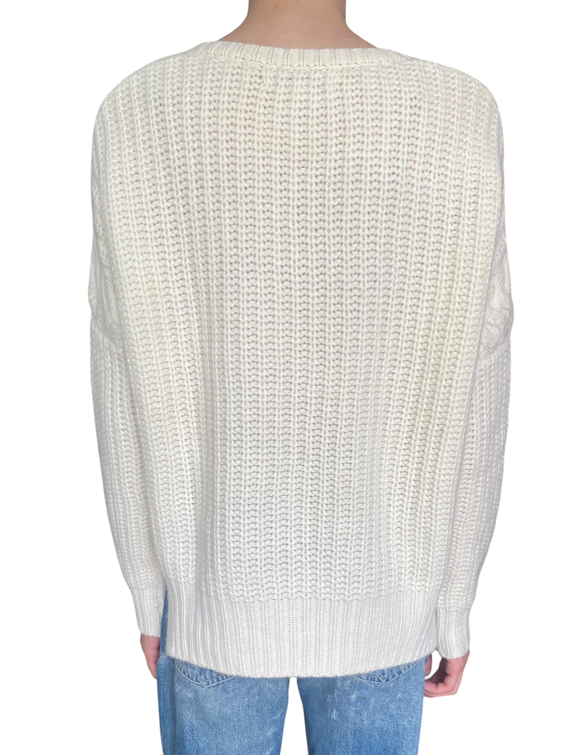 La Linge Ivory Cashmere Knit Sweater - S / US 6
