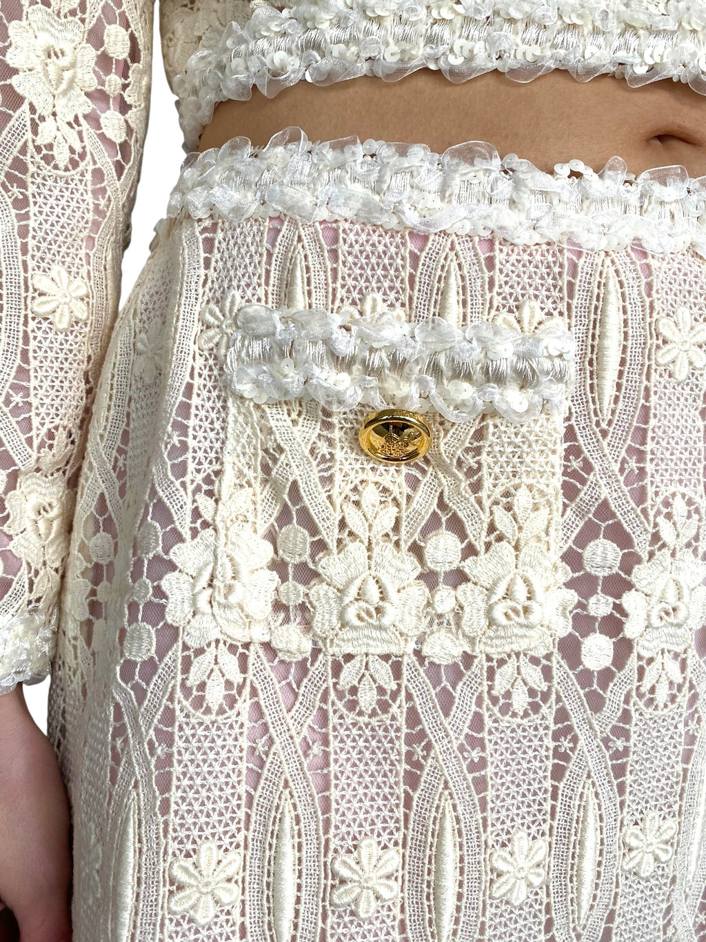 Giambattista Valli Ivory Lace 2-piece Skirt Set - IT 44 / US 8