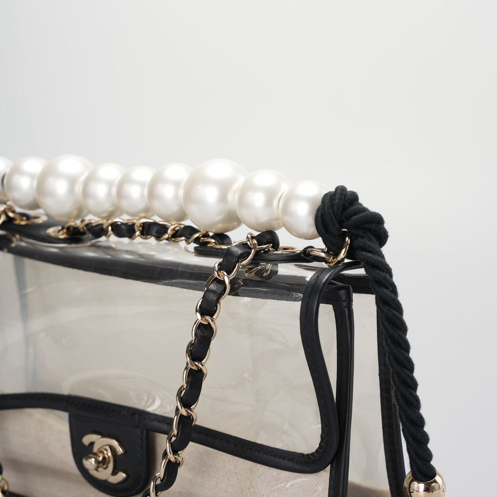 Chanel Sand By The Sea Classic Flap Bag Medium with Pearl Strap – 2018 Collection