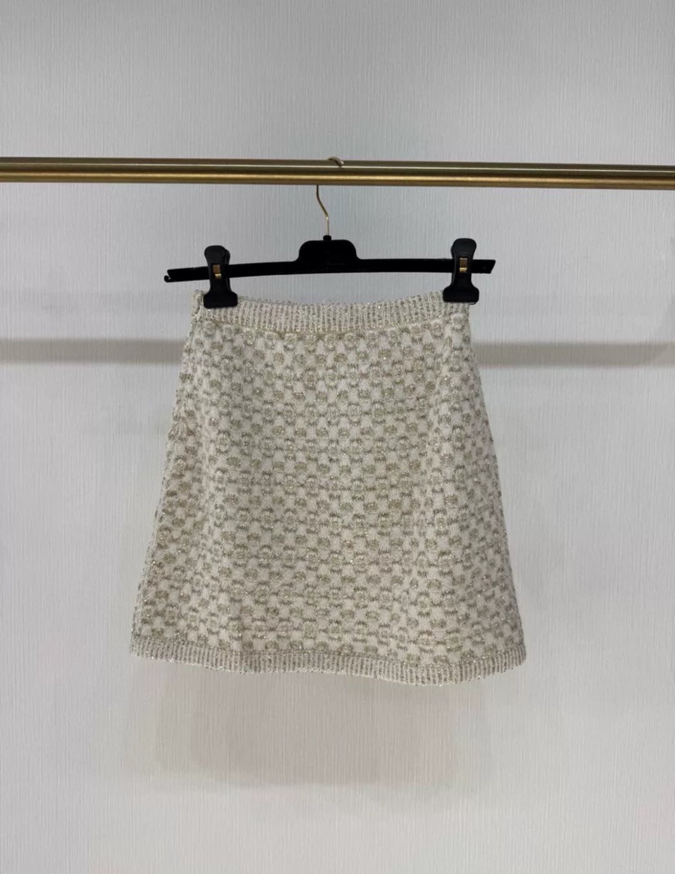 Chanel 23B ecru tweed skirt