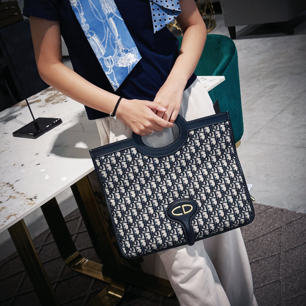 Christian Dior Oblique Fold Over Clutch TWS