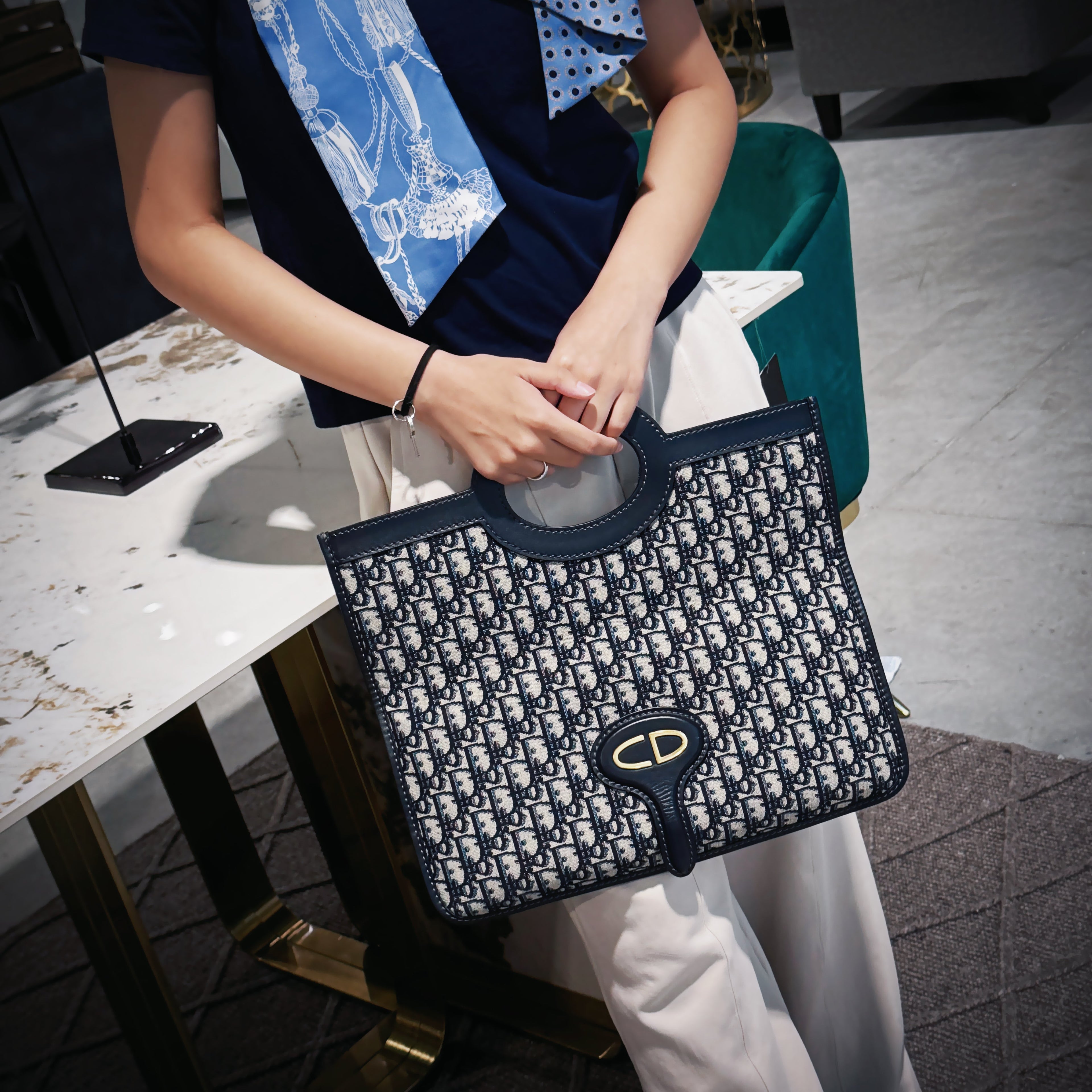 Christian Dior Oblique Fold Over Clutch TWS