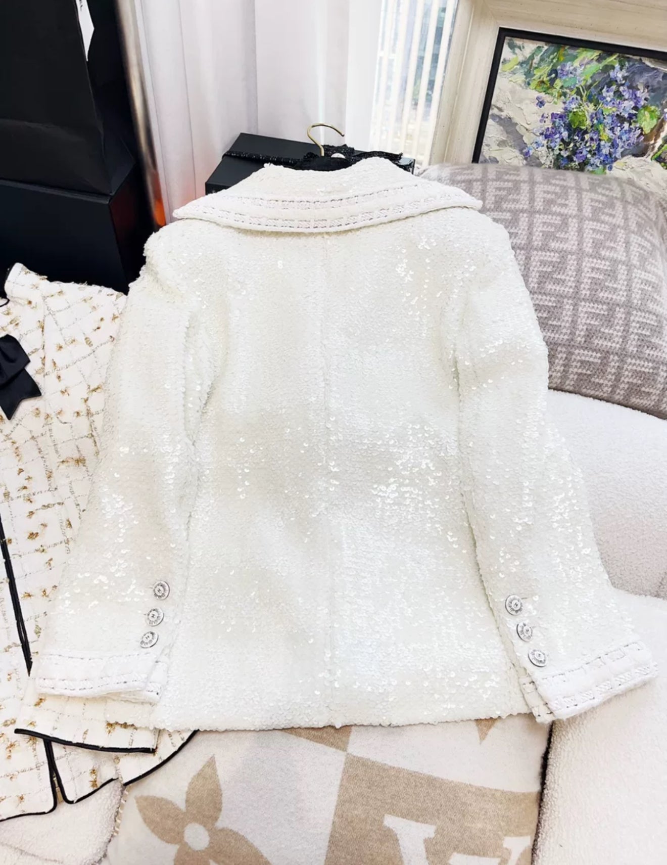 Chanel 22C Ecru & White Jacket