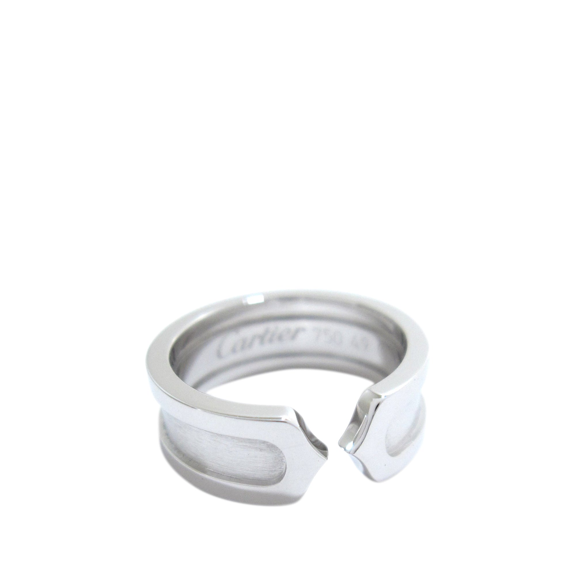 Cartier C de Cartier 18k White Gold Band Ring - 4-¾ / 49