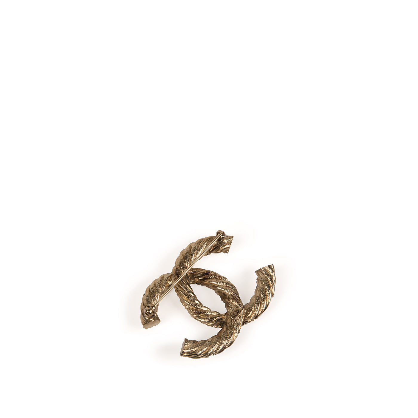 Chanel Crystal Twisted Rope CC Brooch