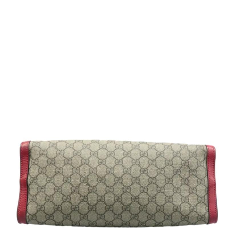 GUCCI Padlock Medium GG Supreme Canvas Tote Bag Red