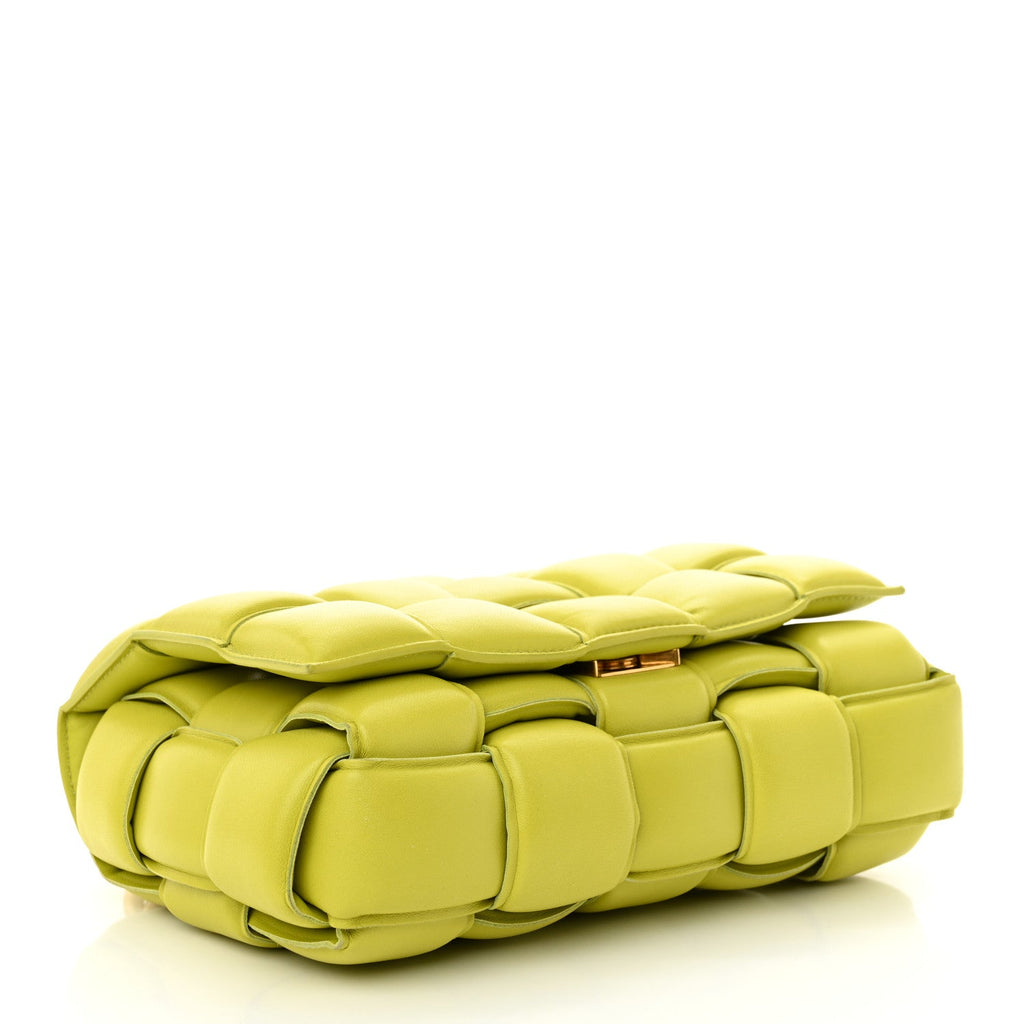 Lambskin Maxi Intreccio Padded Chain Cassette Crossbody Bag Kiwi