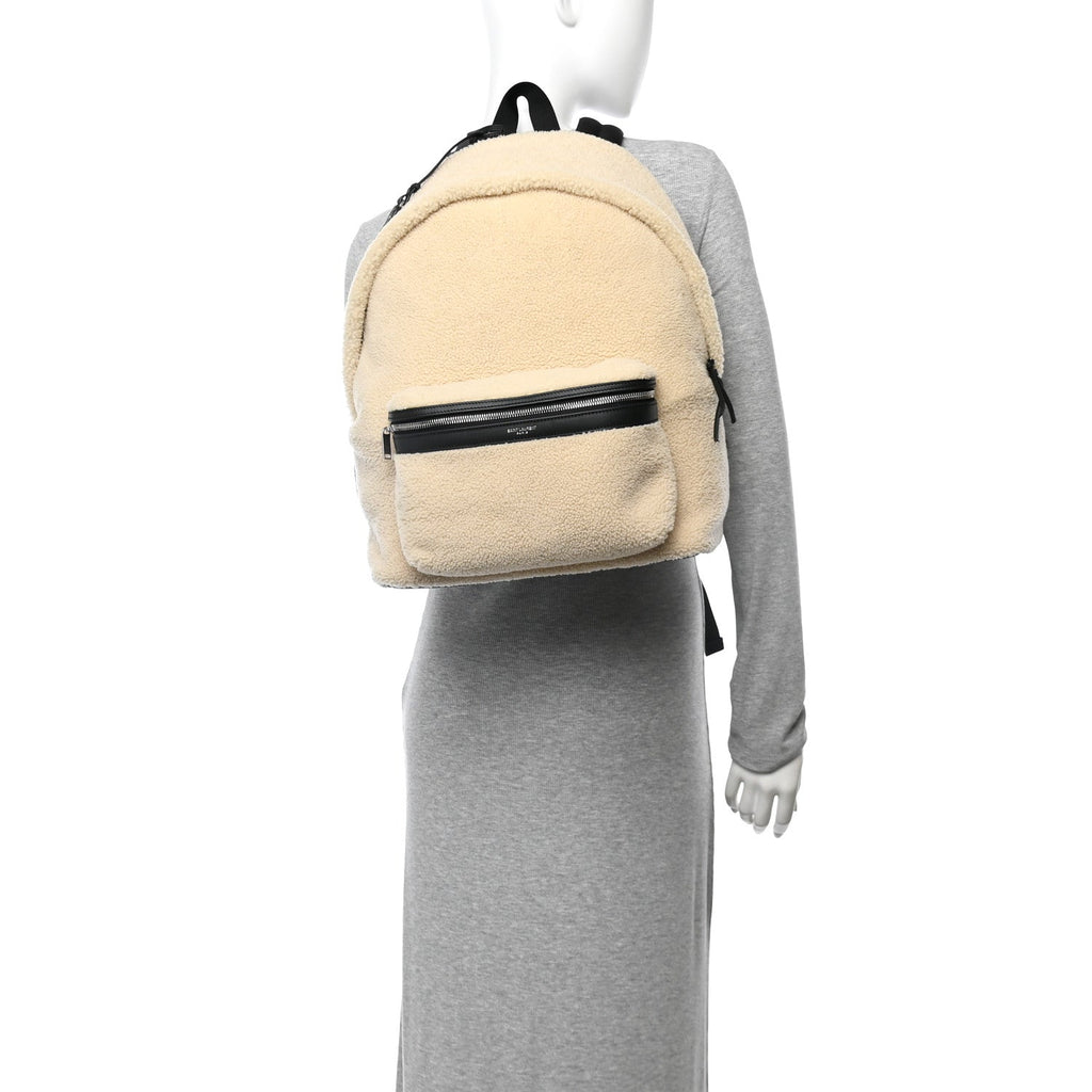 Shearling City Backpack Natural Black