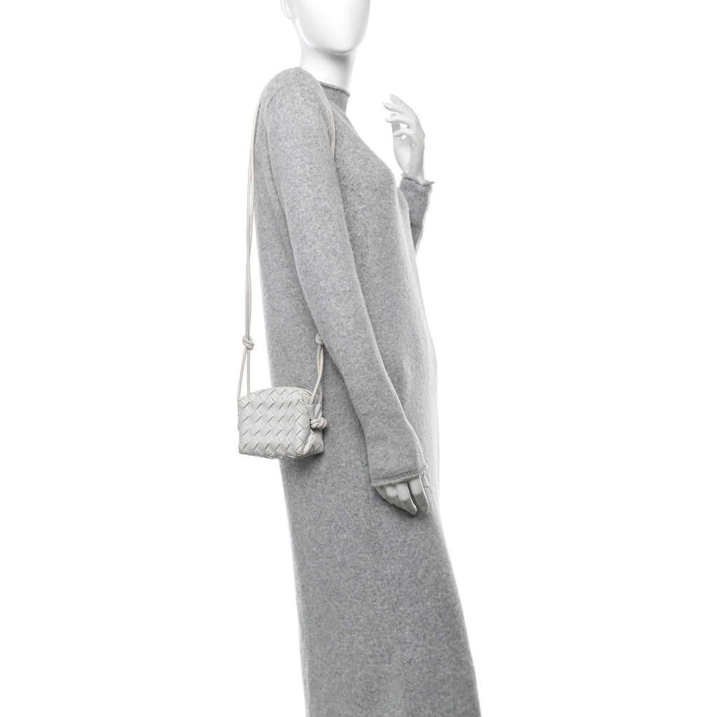 Nappa Intrecciato Candy Loop Camera Bag White