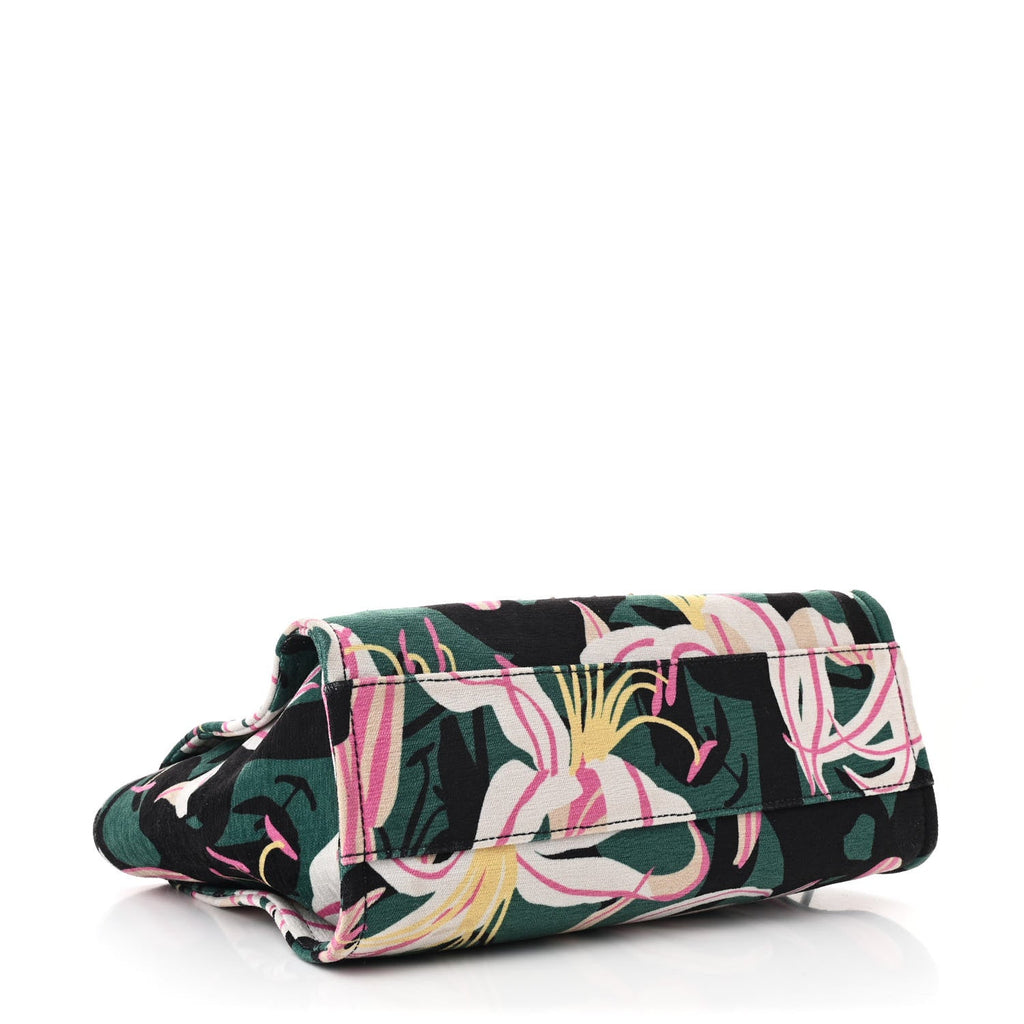 Velvet Calfskin Beaded Small Deauville Tote Pink Green Black