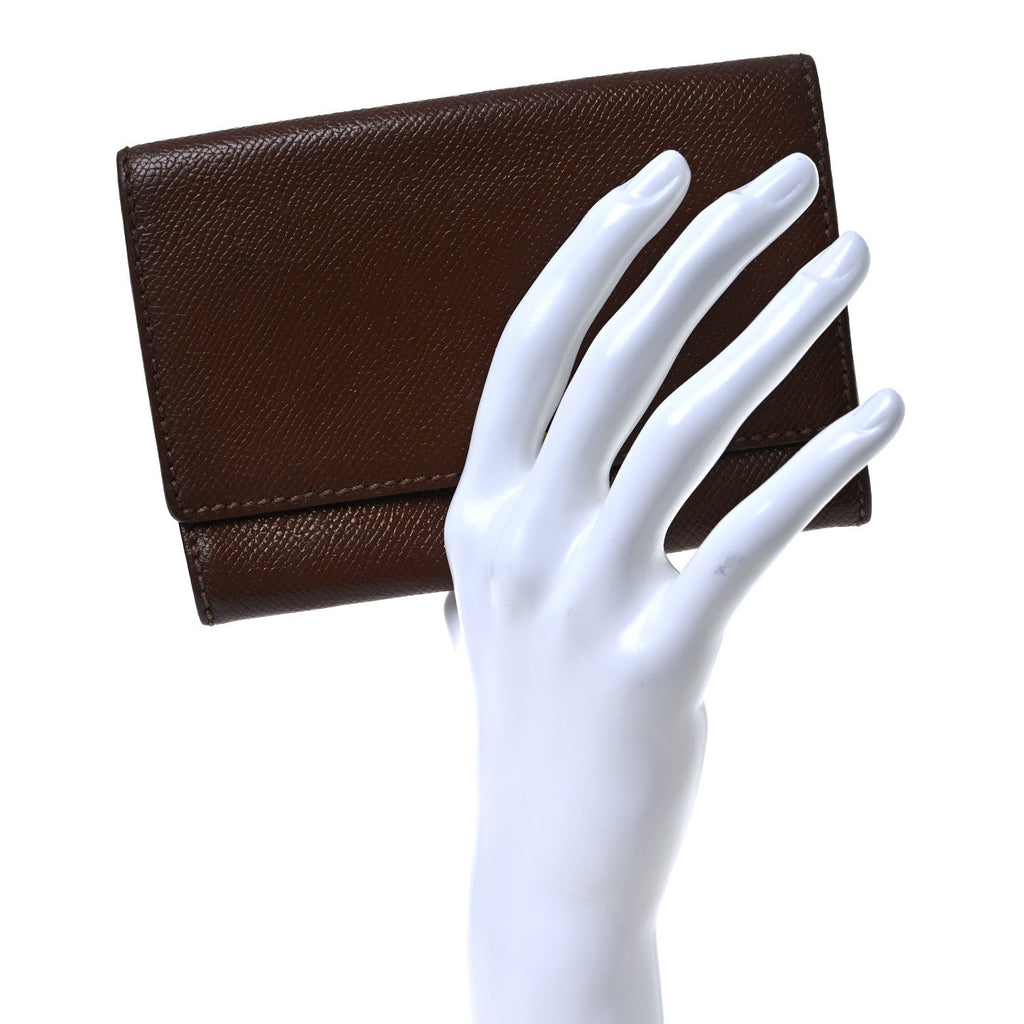 Calfskin Compact Wallet Brown