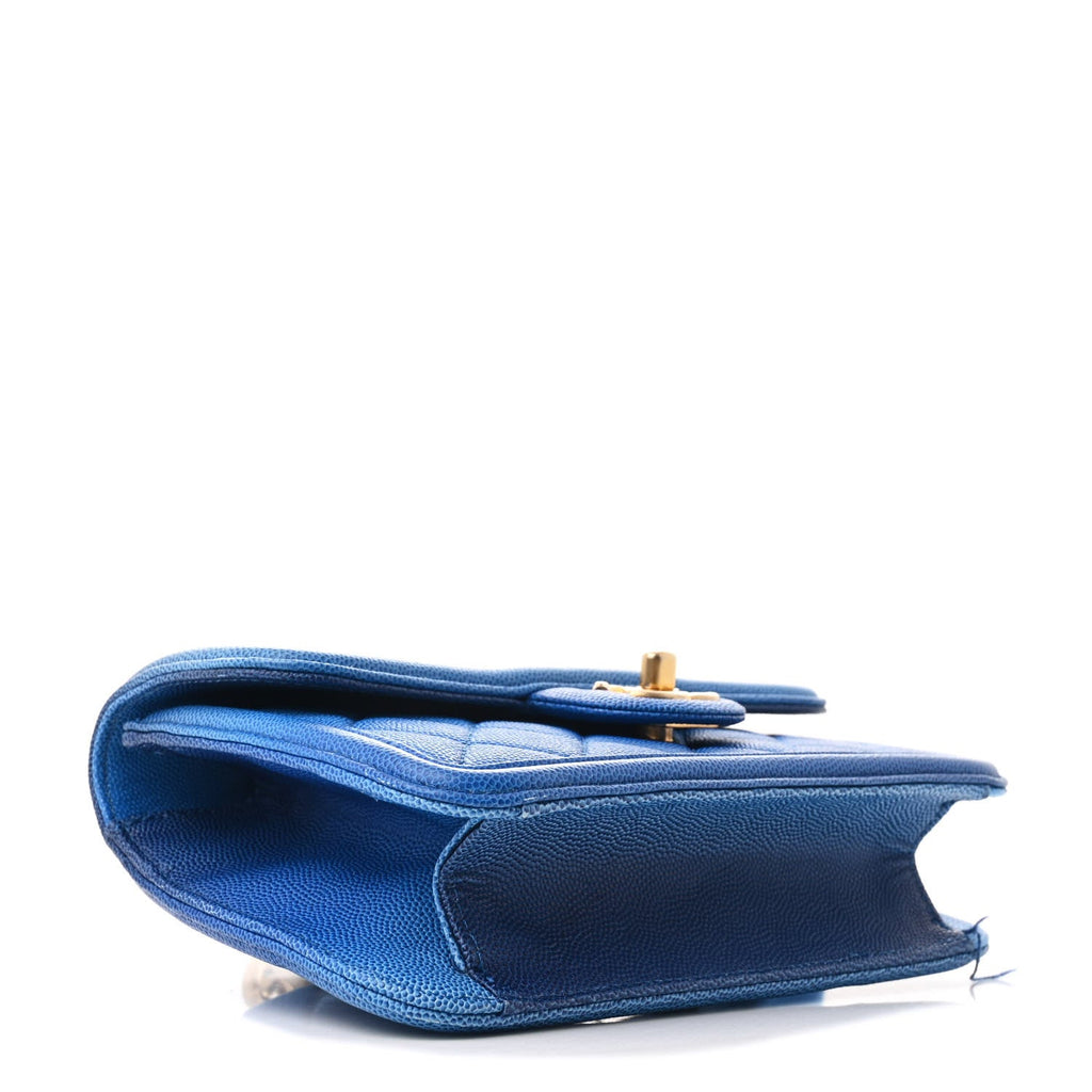 Caviar Quilted Sunset On The Sea Waist Bag Blue