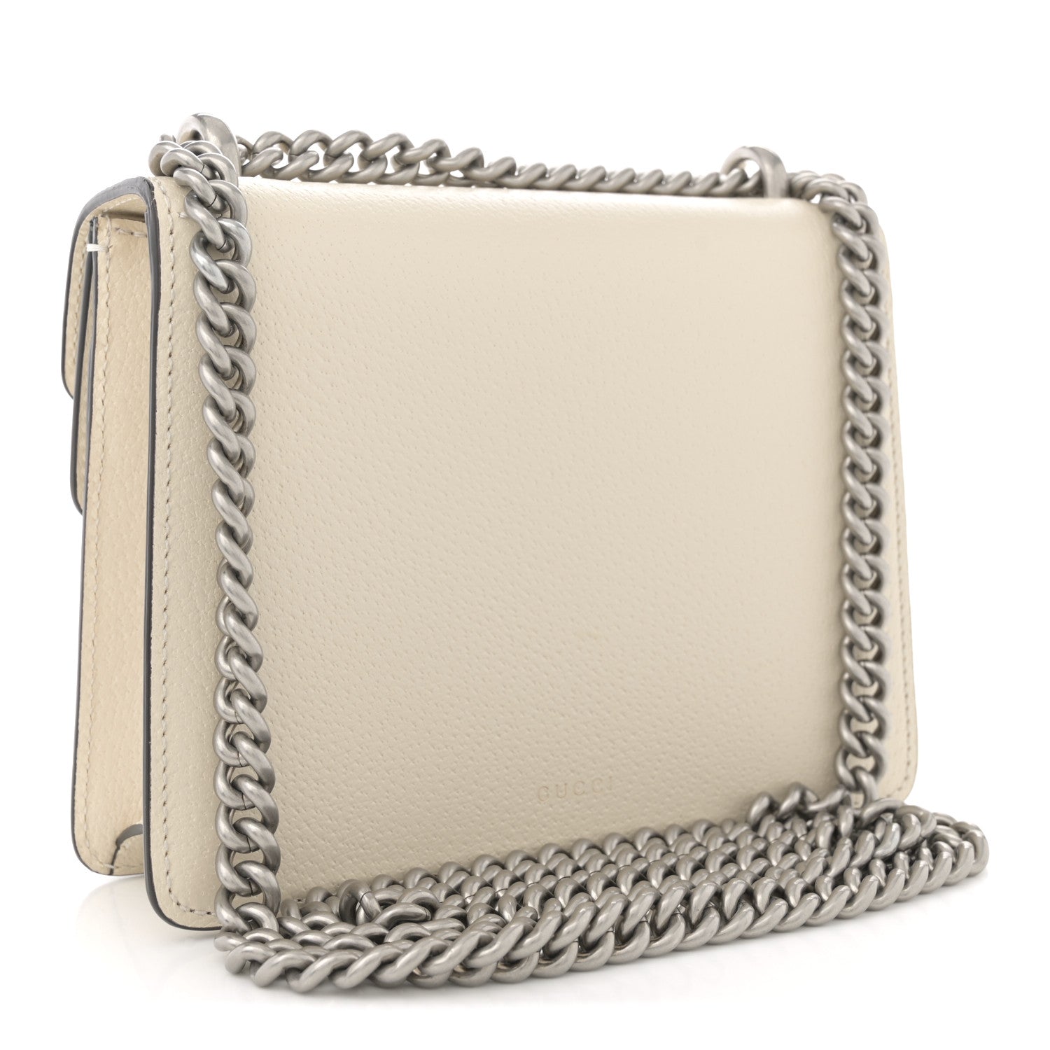 Textured Calfskin Crystal Mini Dionysus Shoulder Bag Mystic White