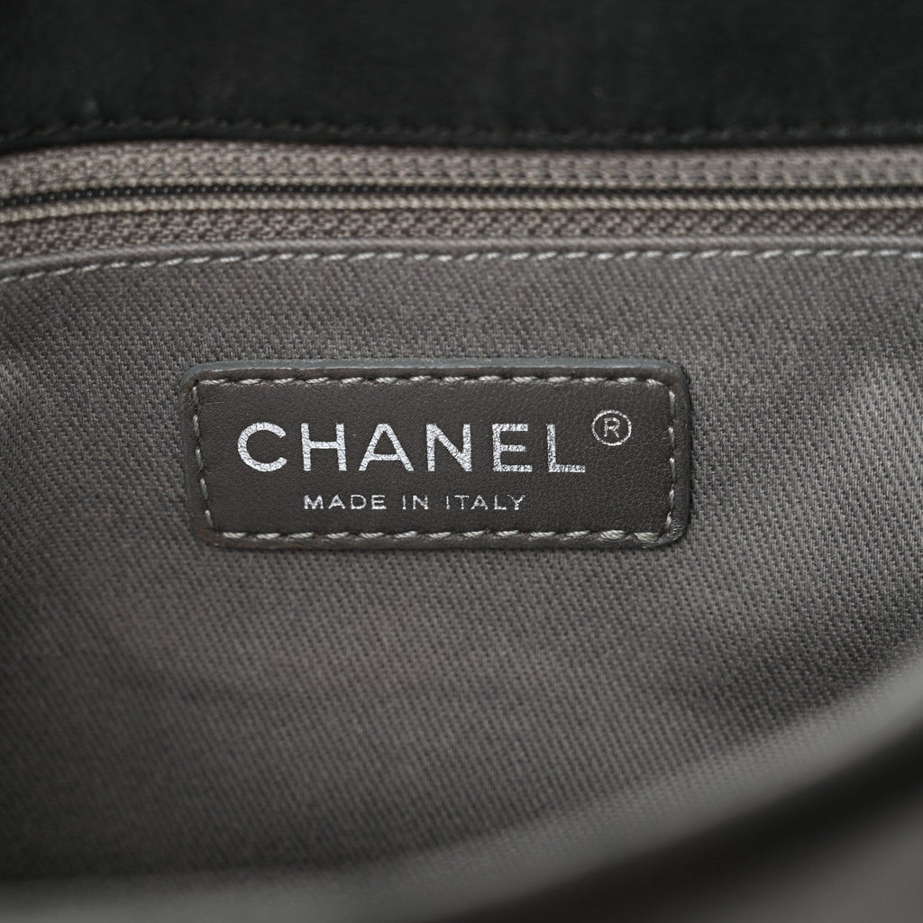 Iridescent Calfskin Glint Flap Black