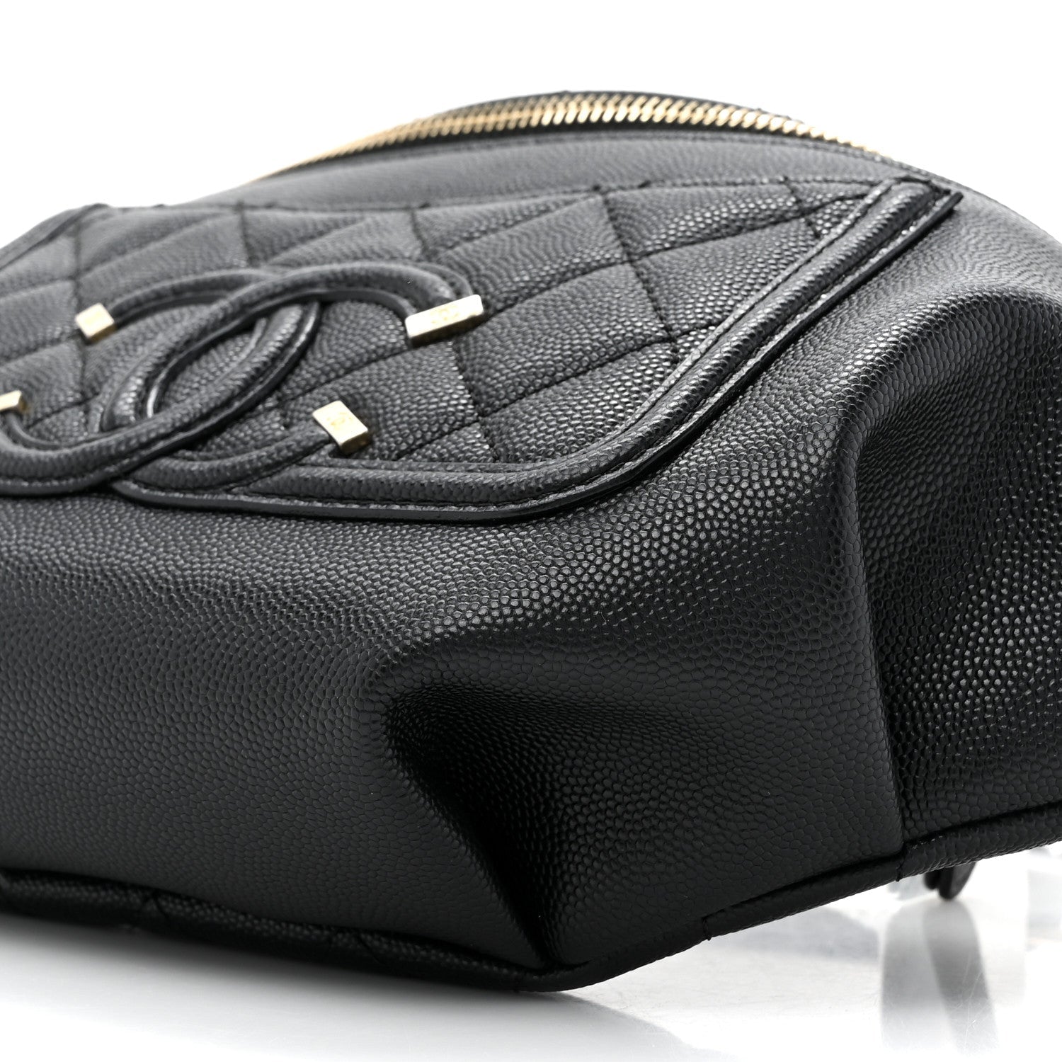 Caviar Quilted Filigree Waist Bag Black