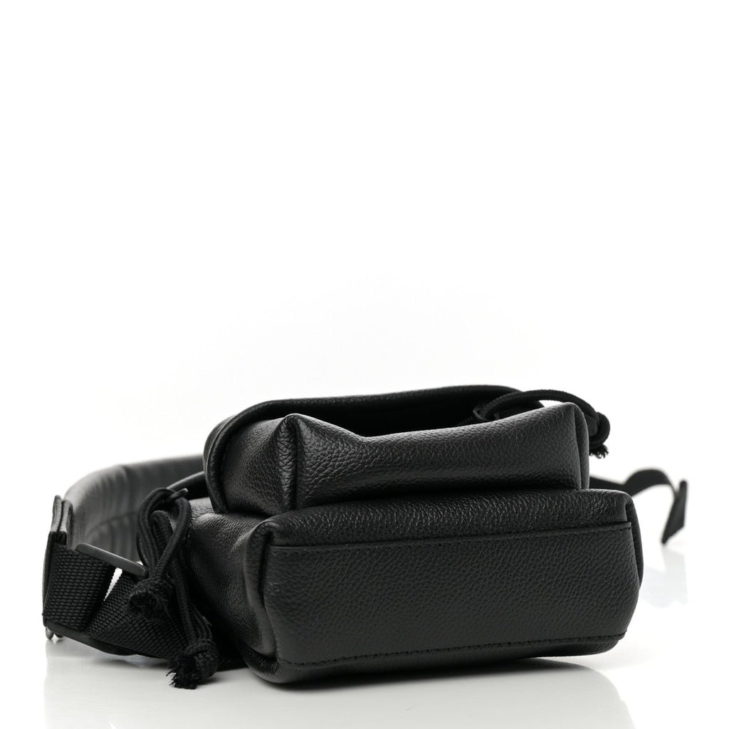 Grained Calfskin Mini Explorer Crossbody Backpack Black