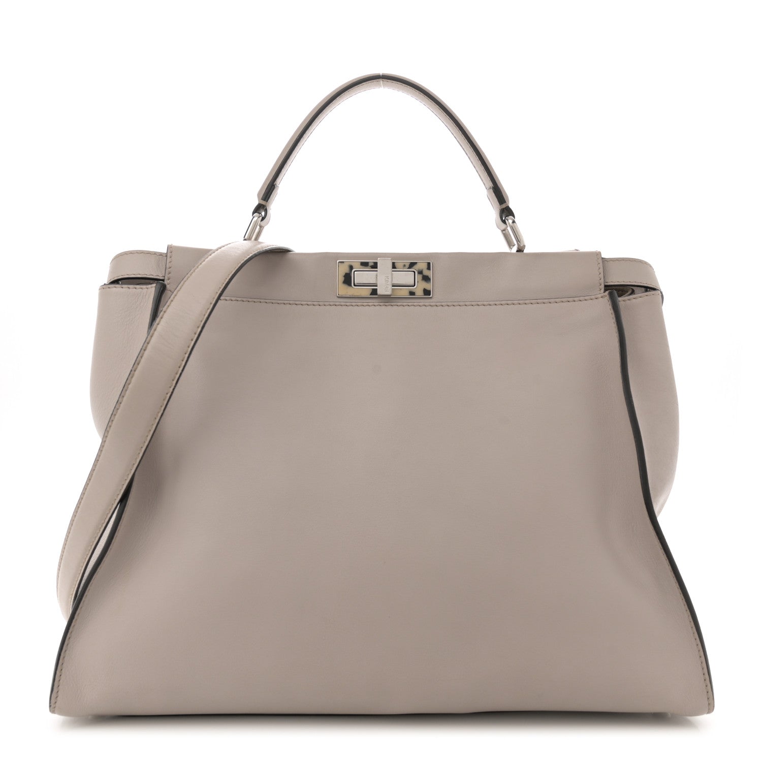 Vitello Seta Plexiglass Granite Large Peekaboo Iconic Satchel Polvere