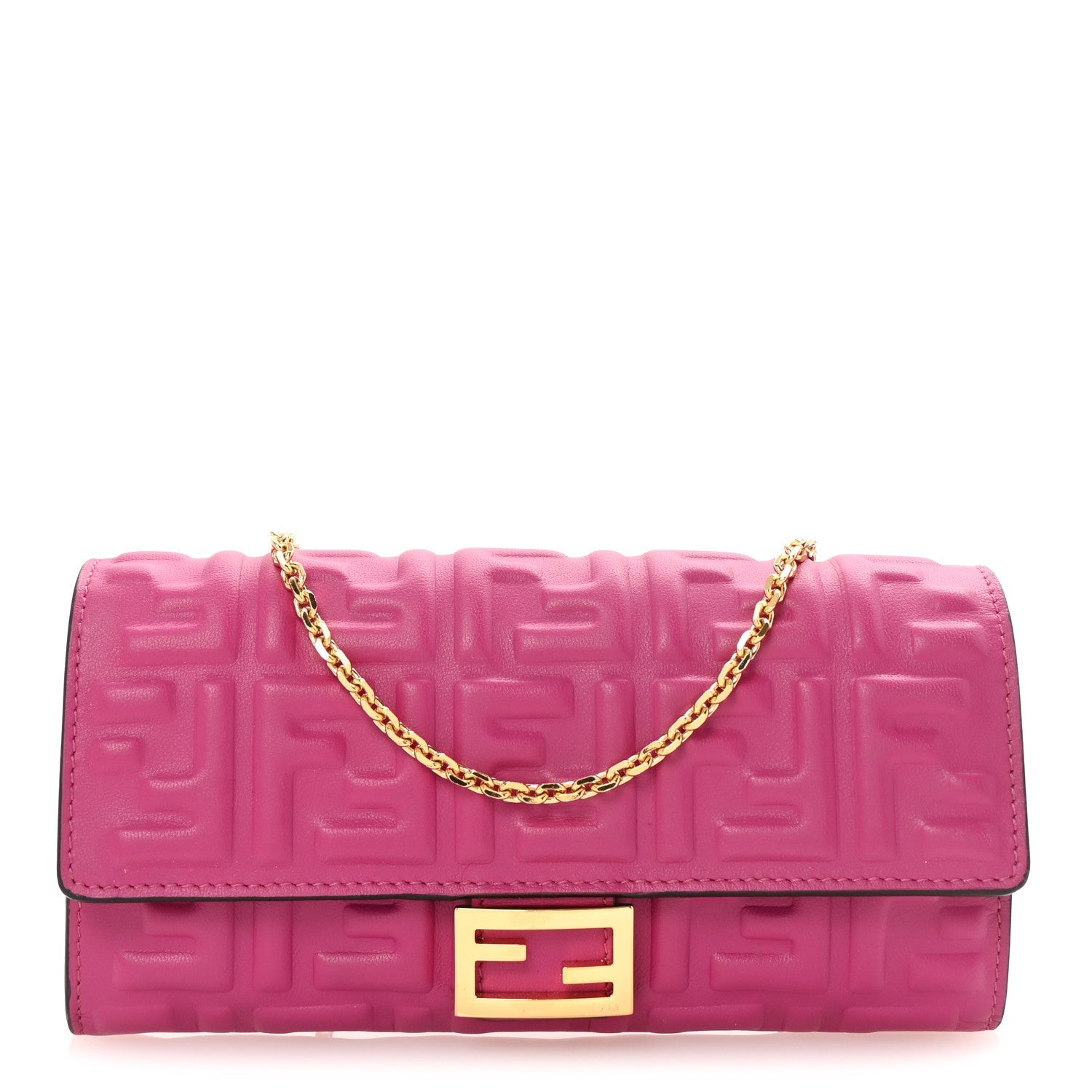 Nappa Matisse FF Embossed Continental Wallet On Chain Ciclamino Pilar