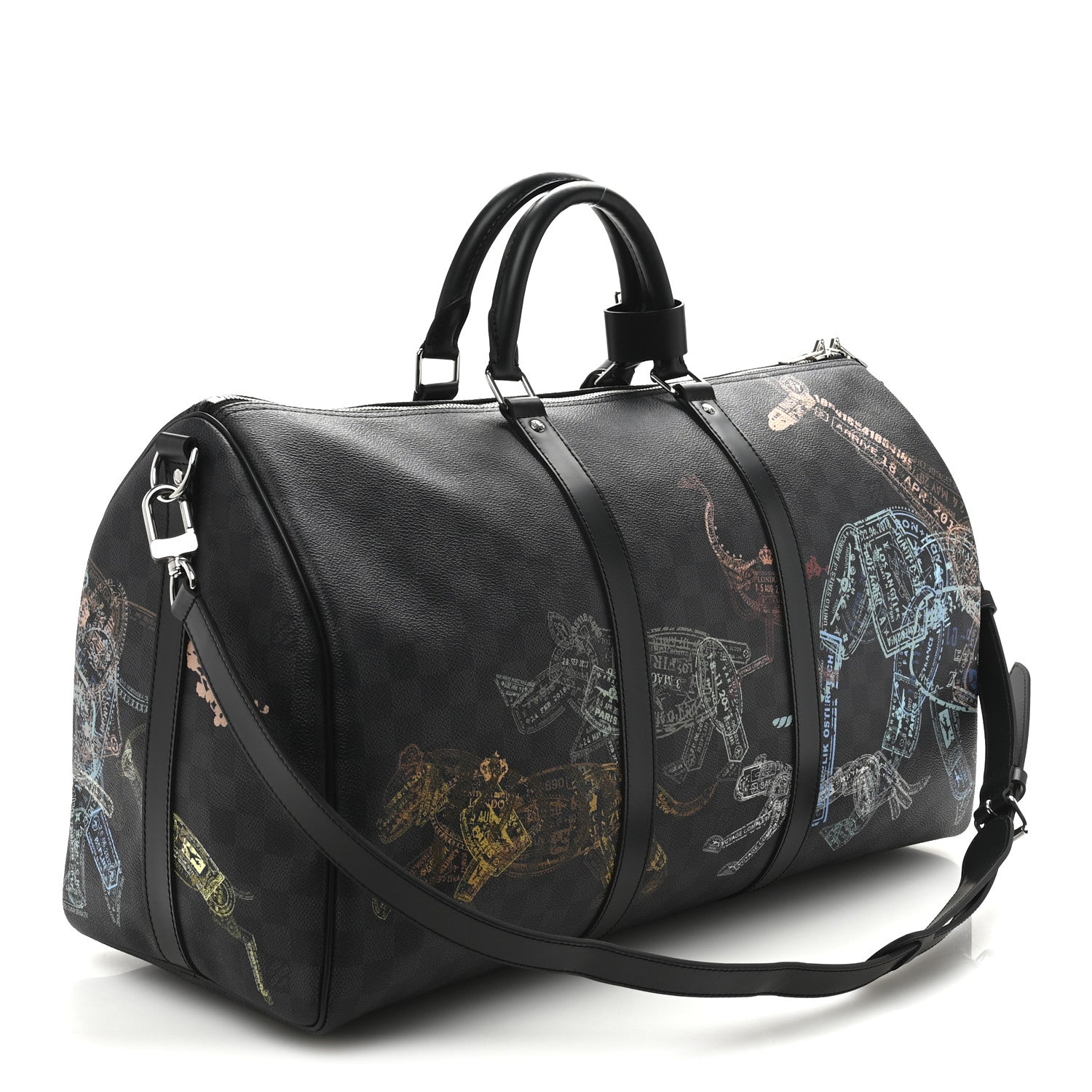 Damier Graphite Stamps Keepall Bandouliere 50