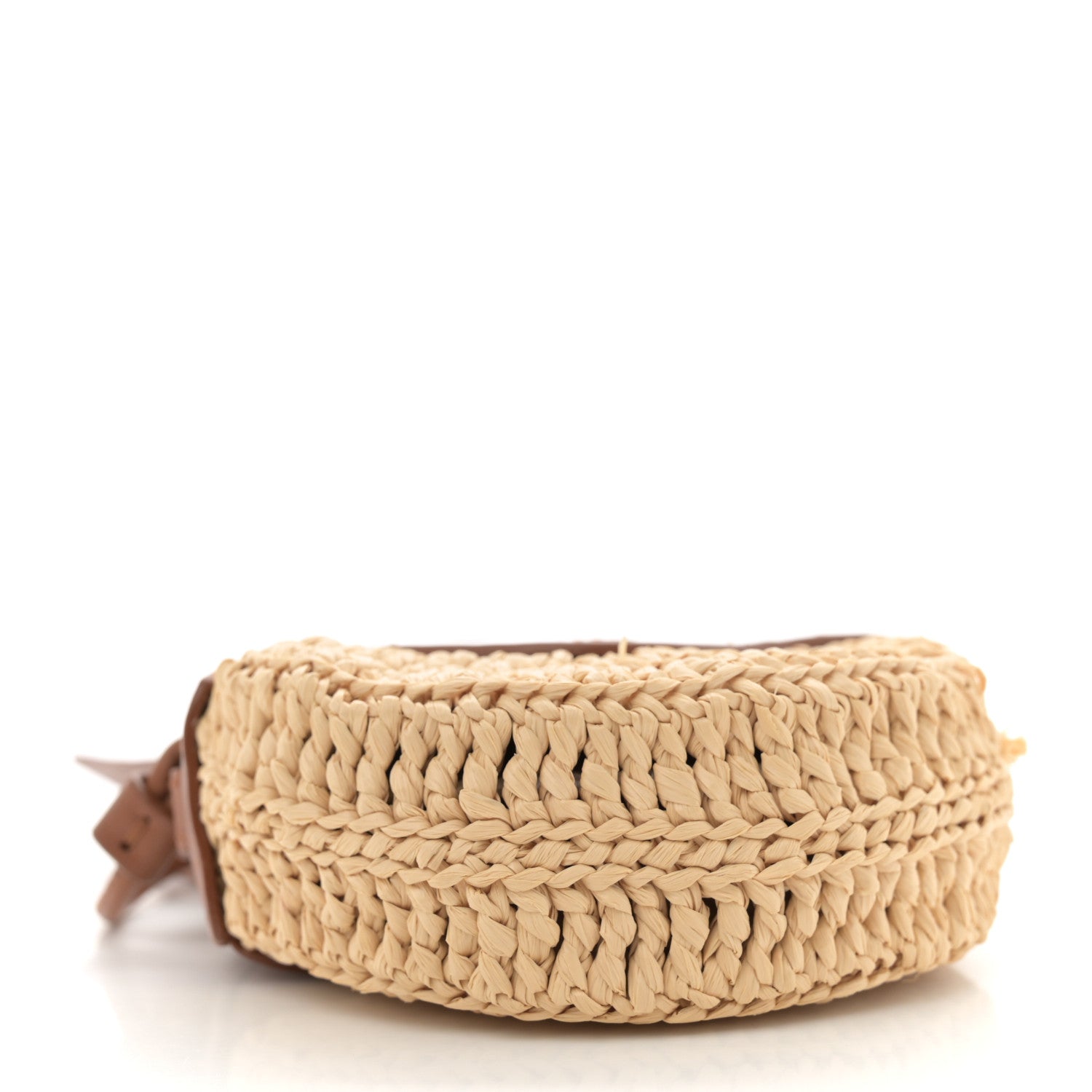 Raffia Round Camera Bag Beige Naturel