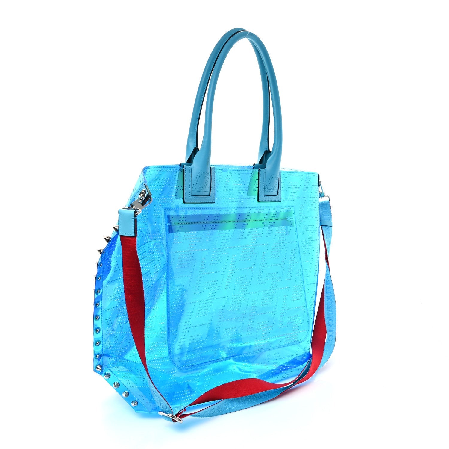 TPU Calfskin Techno Perforated CL Cabalou Tote Flash Blue