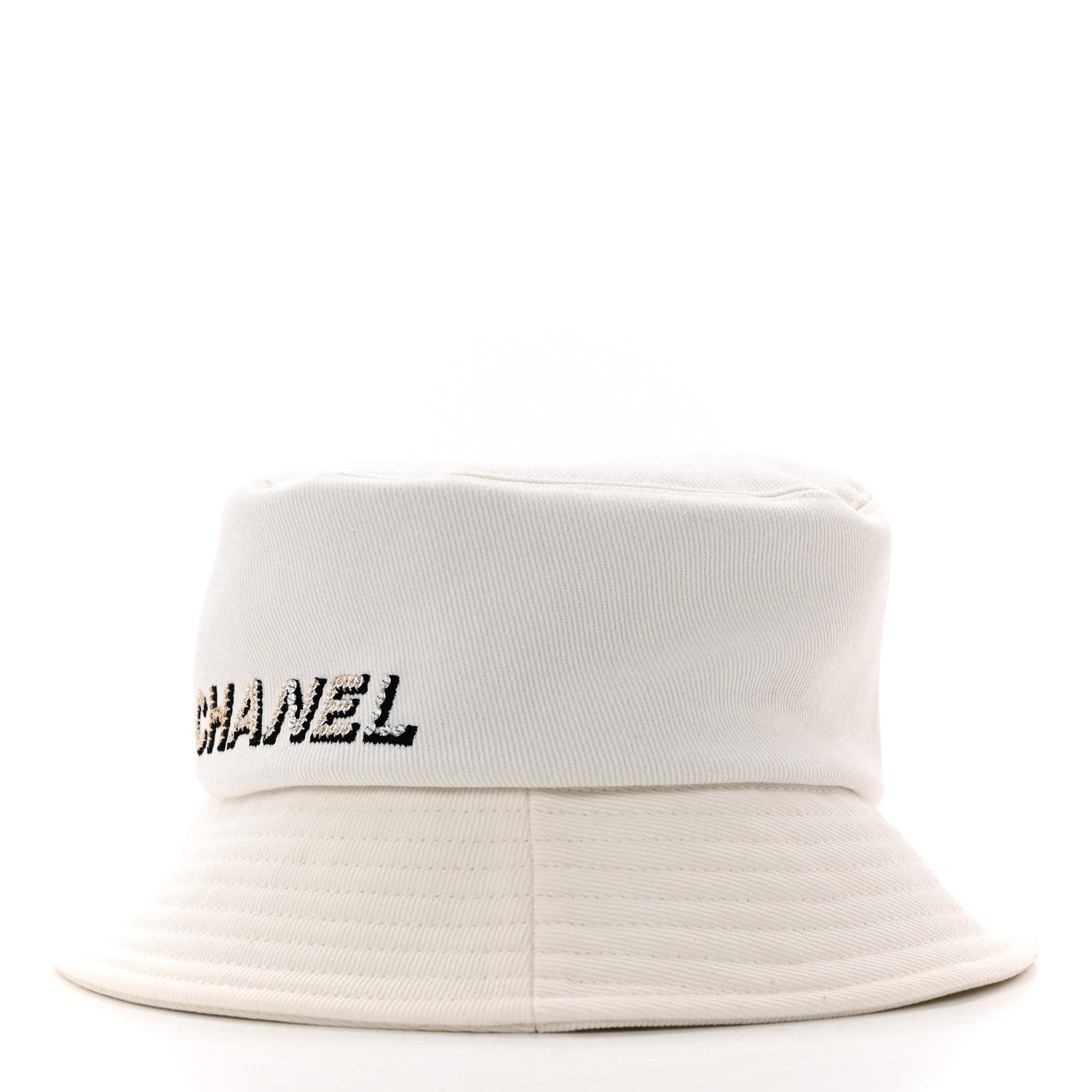 Fabric Logo Bucket Hat S White