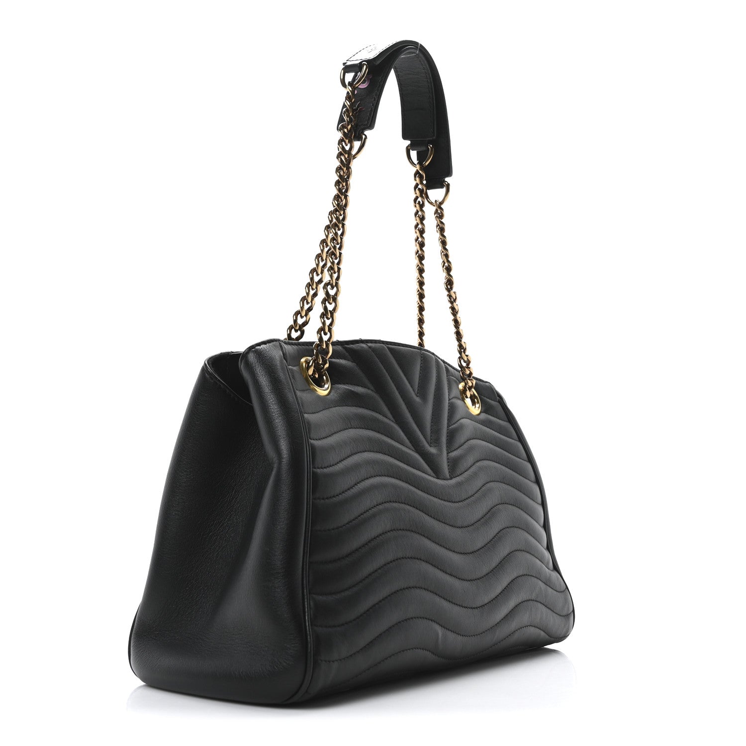 Calfskin New Wave Chain Tote Black