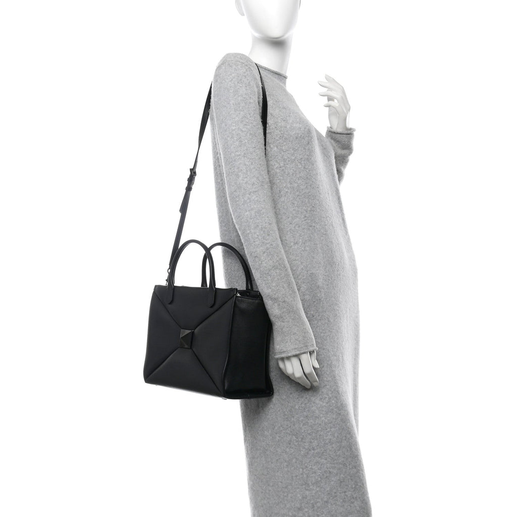 Nappa Monochrome Medium One Stud Handbag Black