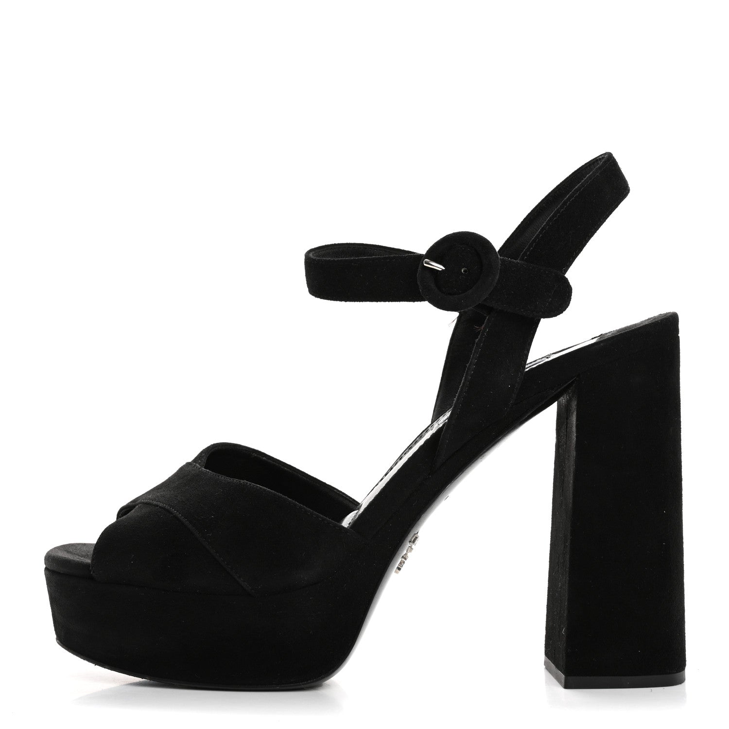 Suede Platform Sandals 39 Black