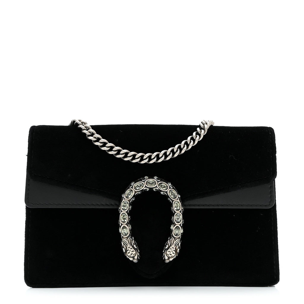Suede Super Mini Dionysus Shoulder Bag Black
