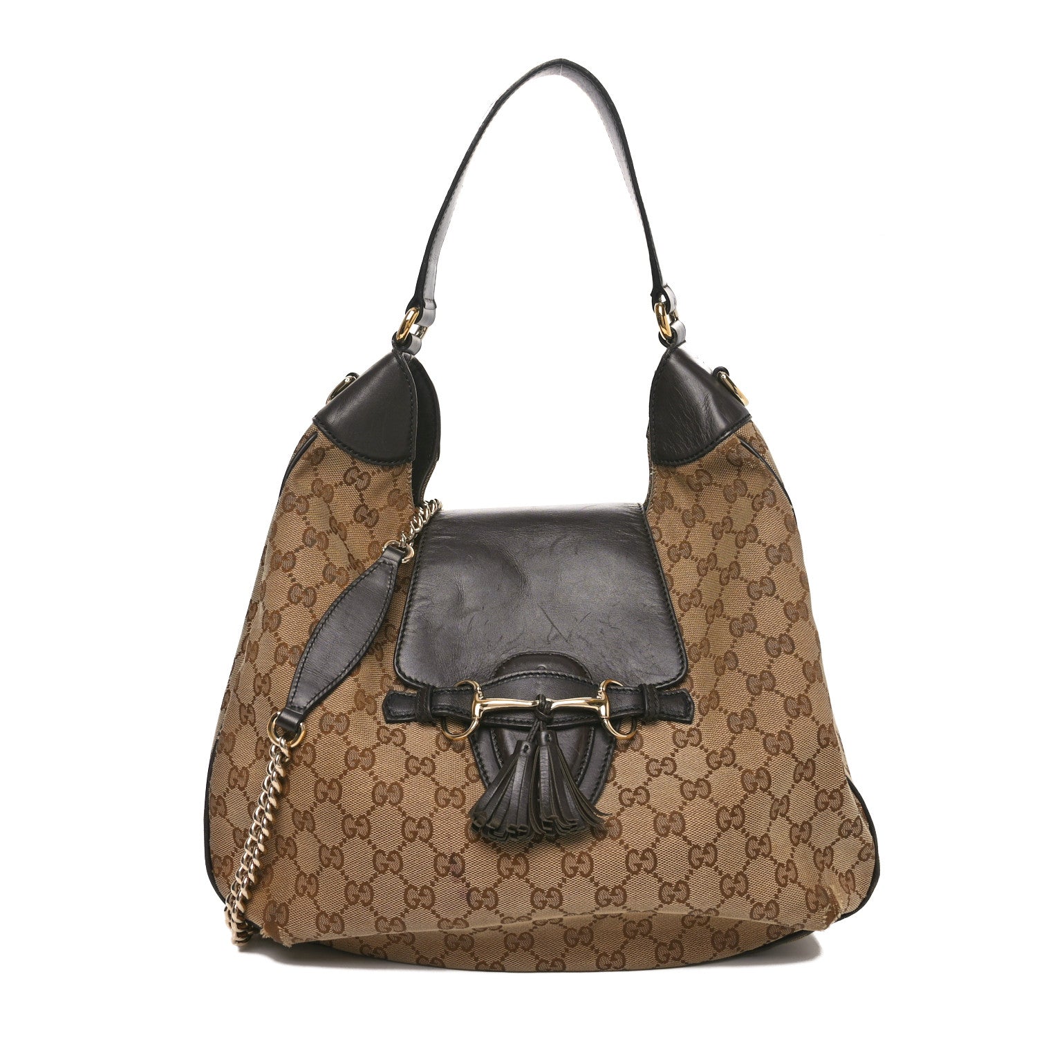 Monogram Margaux Calfskin Medium Emily Hobo Beige Ebony Cocoa
