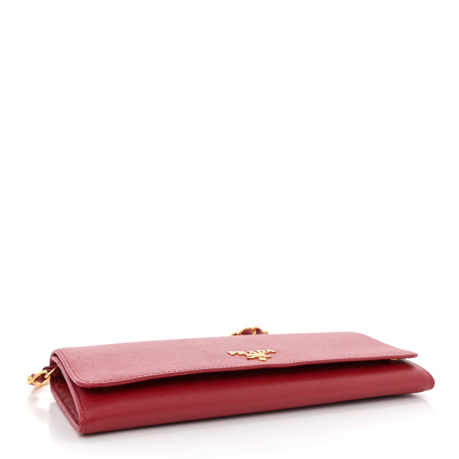 Saffiano Metal Oro Chain Wallet Fuoco