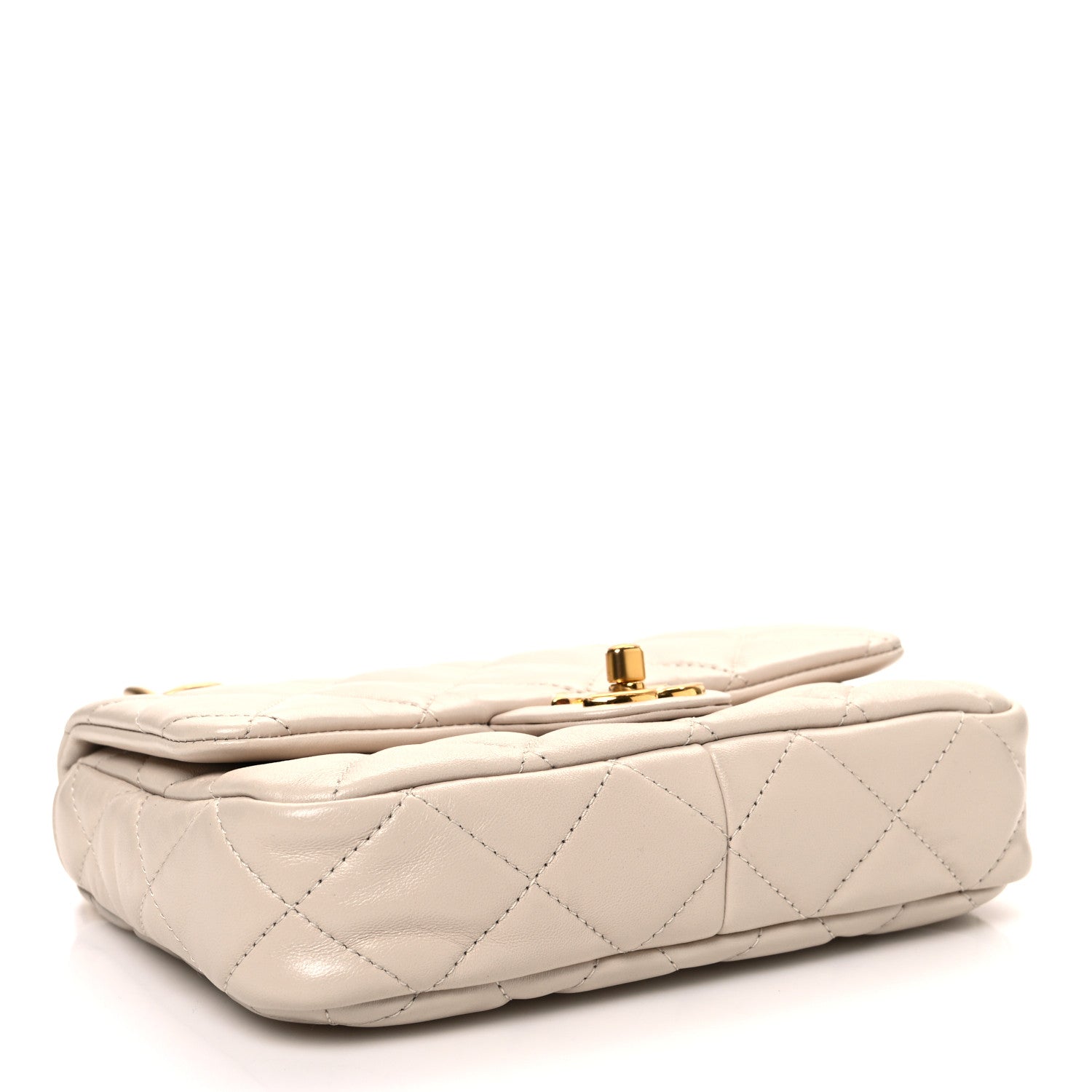 Lambskin Quilted Small CC Funky Town Flap Beige