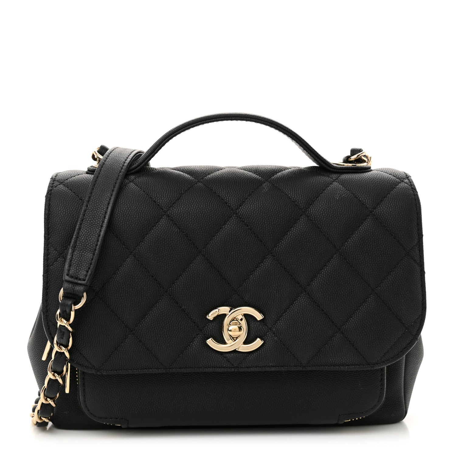 Caviar Quilted Medium Business Affinity Flap Black
