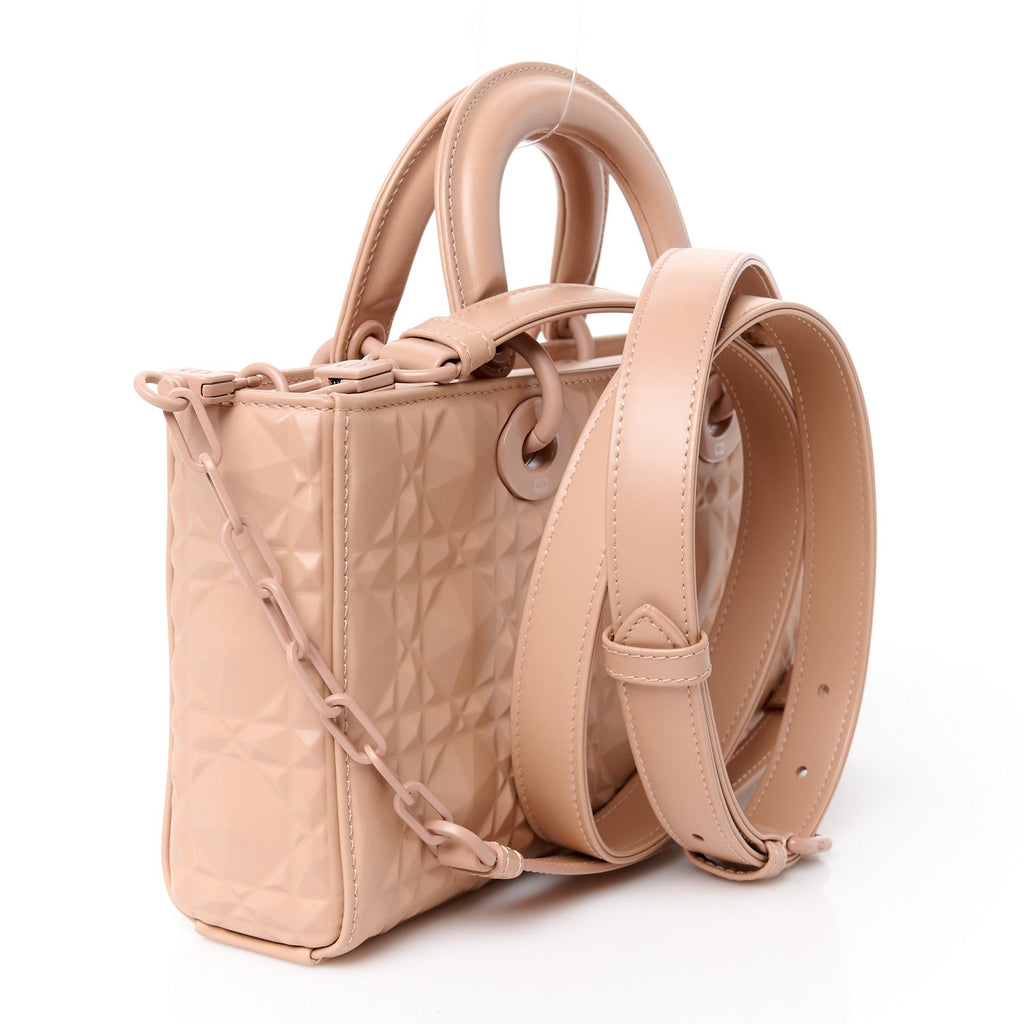 Calfskin Cannage Diamond Medium Lady D-Joy Rose Des Vents