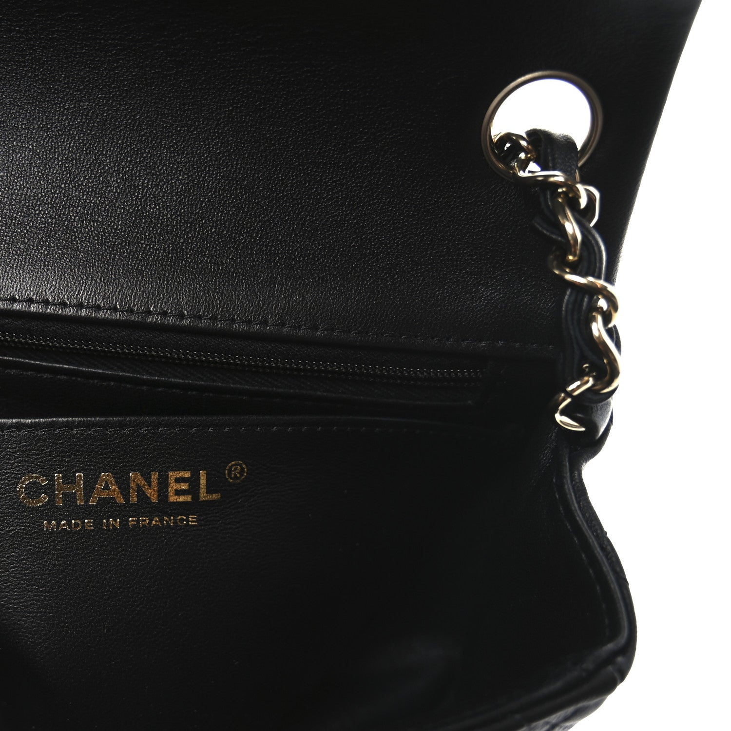 Lambskin Quilted Mini Square Flap Black