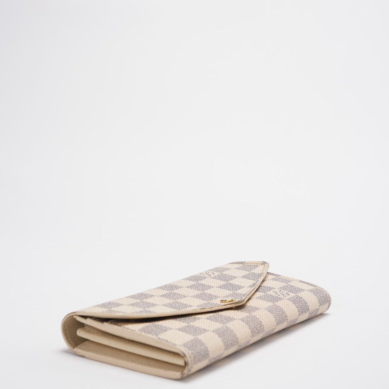 Louis Vuitton Sarah Damier Azur Canvas Wallet Beige