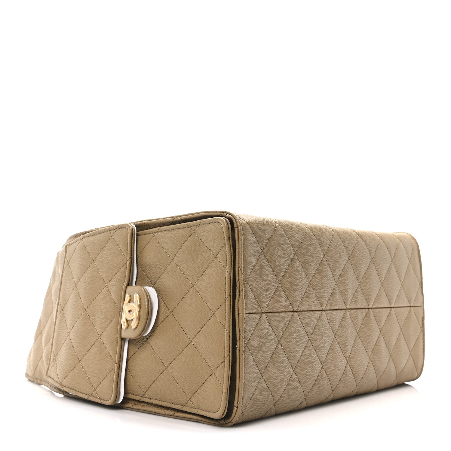 Caviar Quilted Medium Chanel 25 Handbag Dark Beige