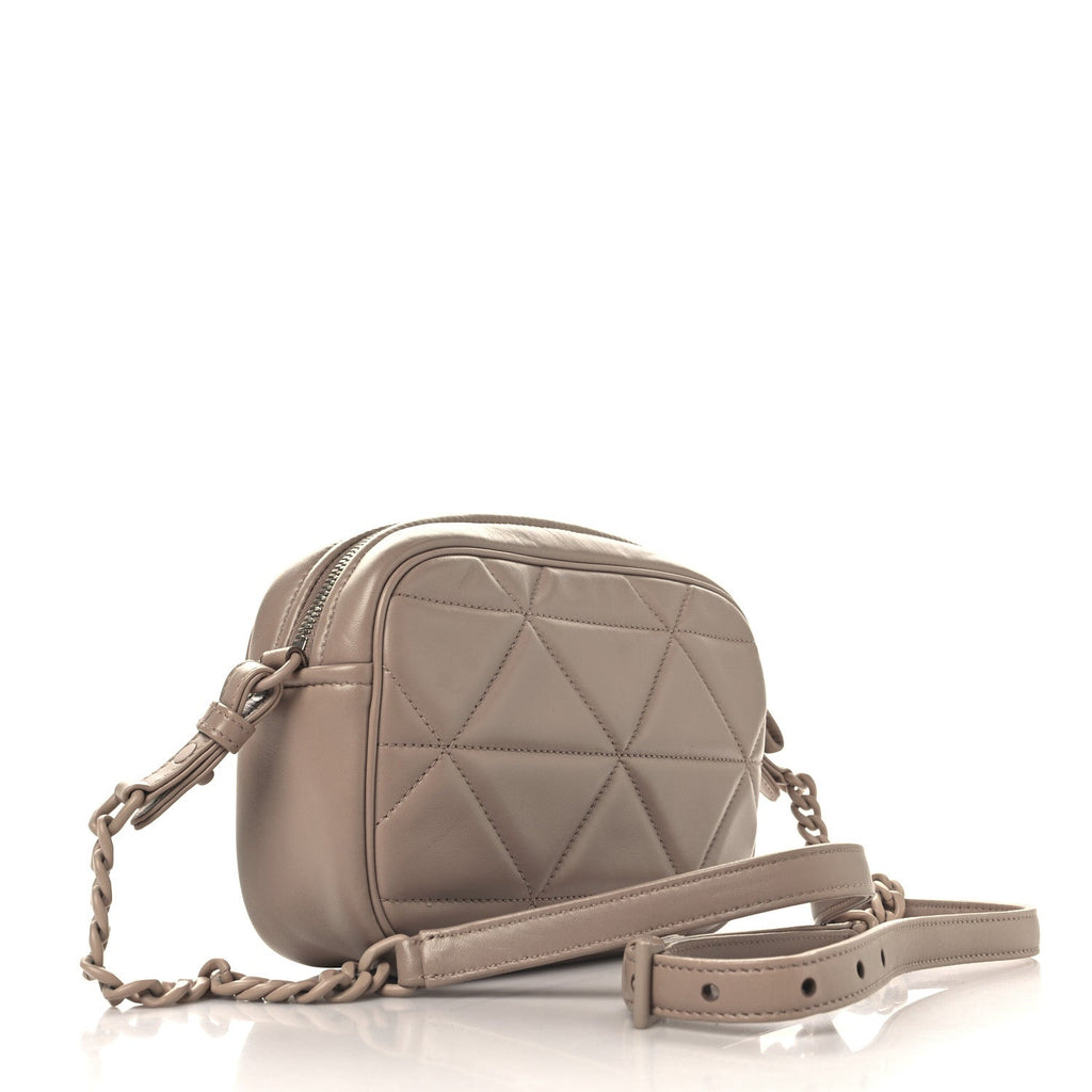 Nappa Triangle Stitched Spectrum Camera Bag Cipria