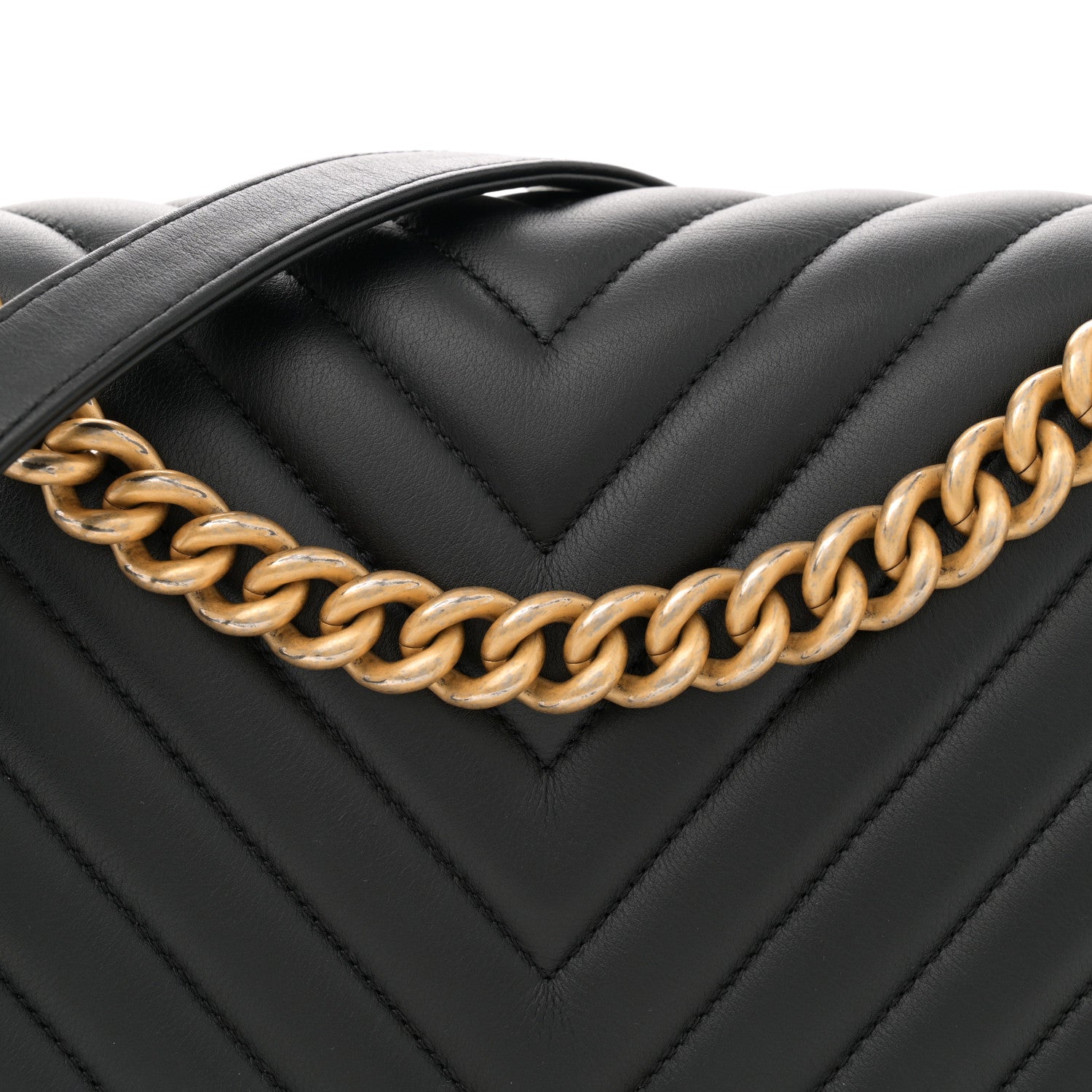 Calfskin Chevron Quilted New Medium Boy Flap Black