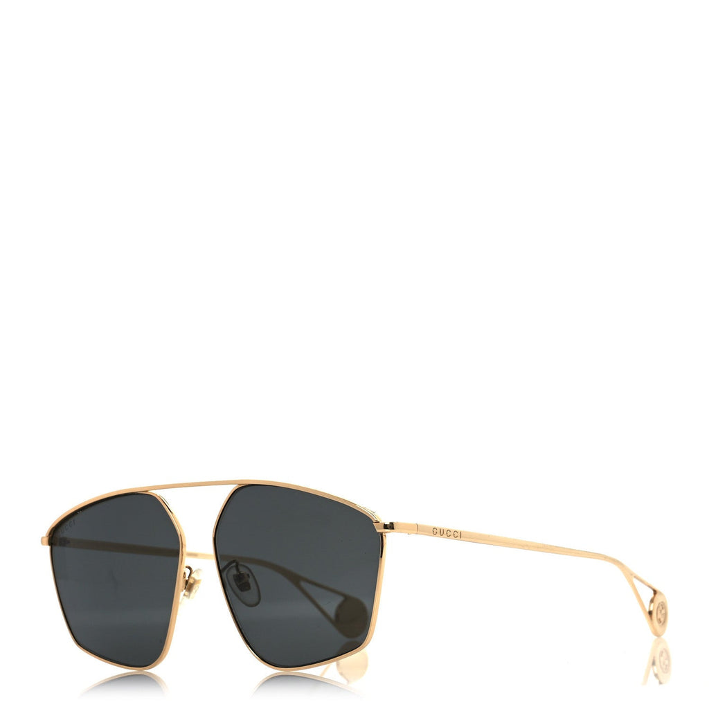 Square Frame GG0437SA Sunglasses Gold