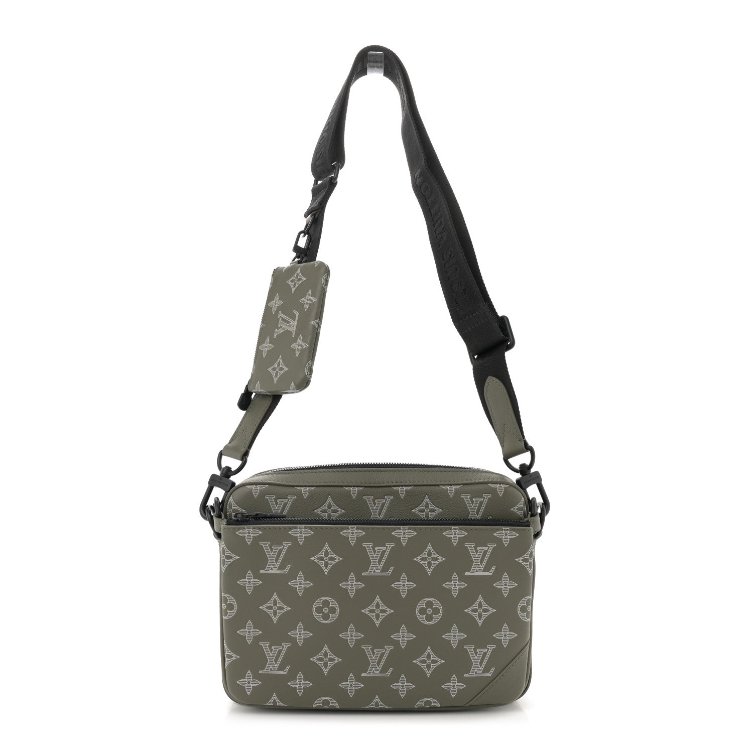 Monogram Shadow G65 Trio Messenger  Olive Green
