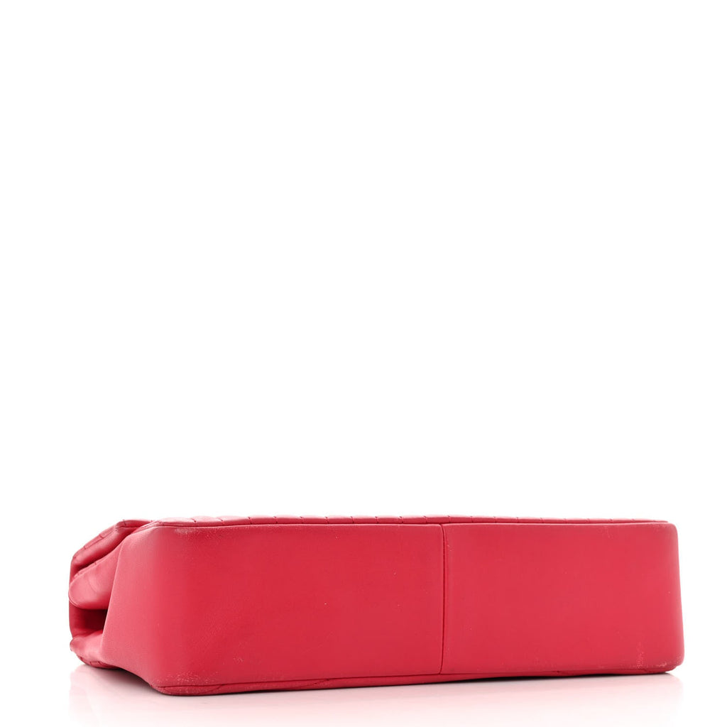 Lambskin Borse Romane Single Flap Dark Pink