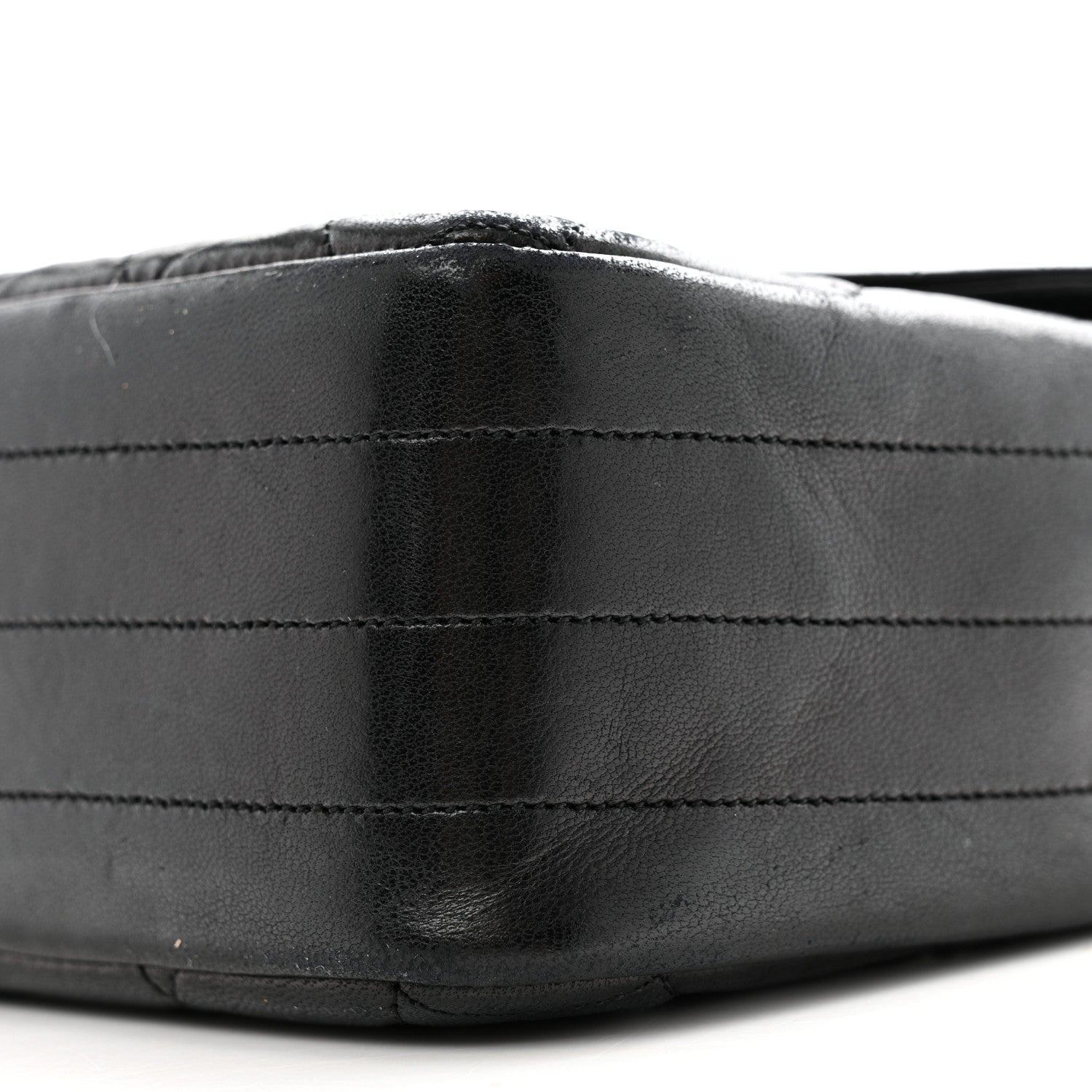 Lambskin Quilted Single Flap Black