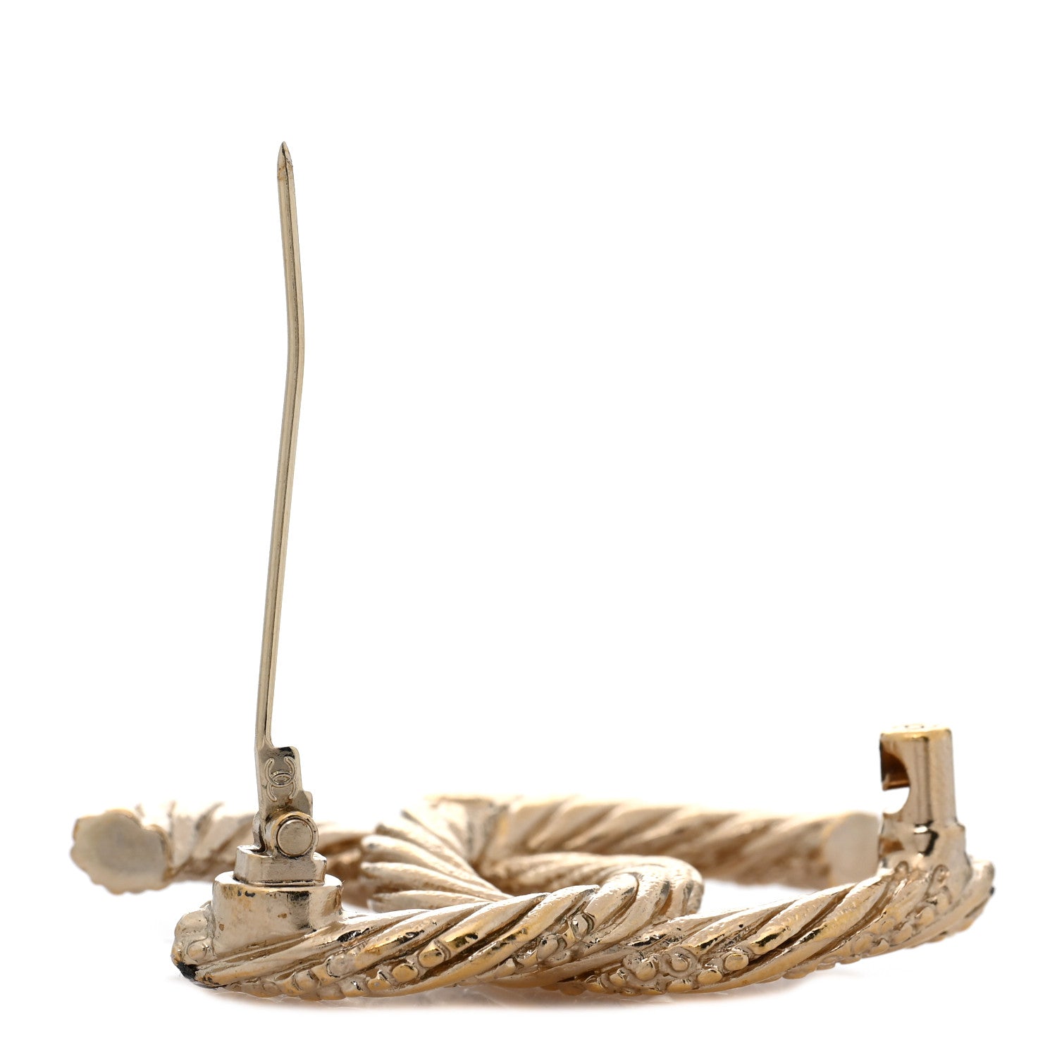 Twisted CC Brooch Light Gold