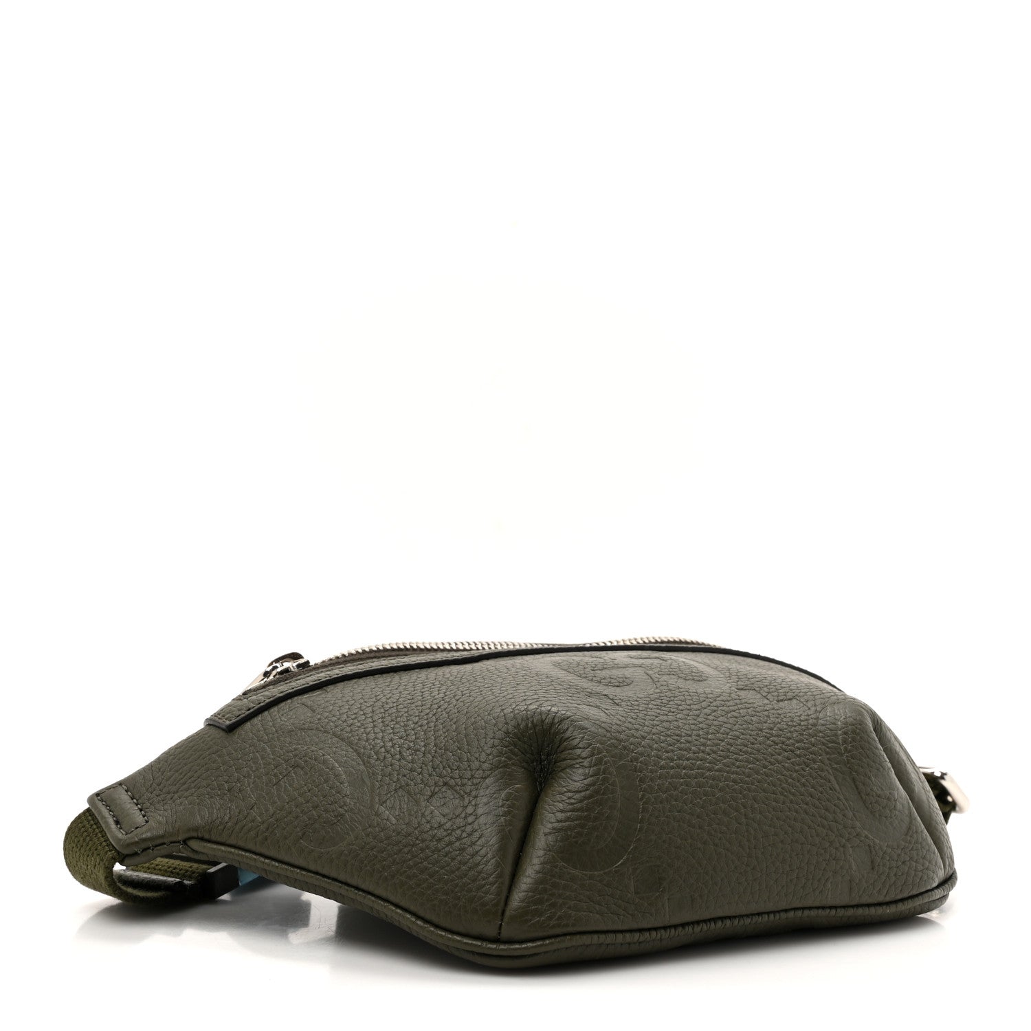 Piuma Calfskin Jumbo GG Embossed Small Belt Bag Dark Green