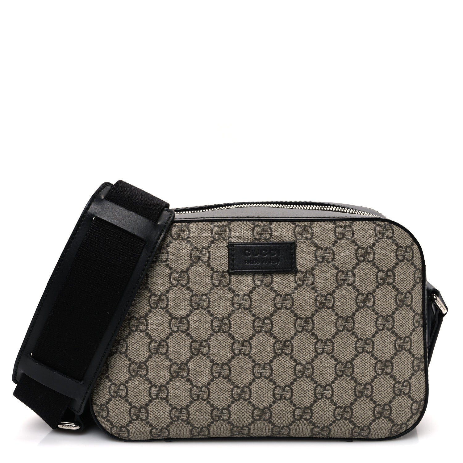 GG Supreme Monogram Camera Bag Beige Black